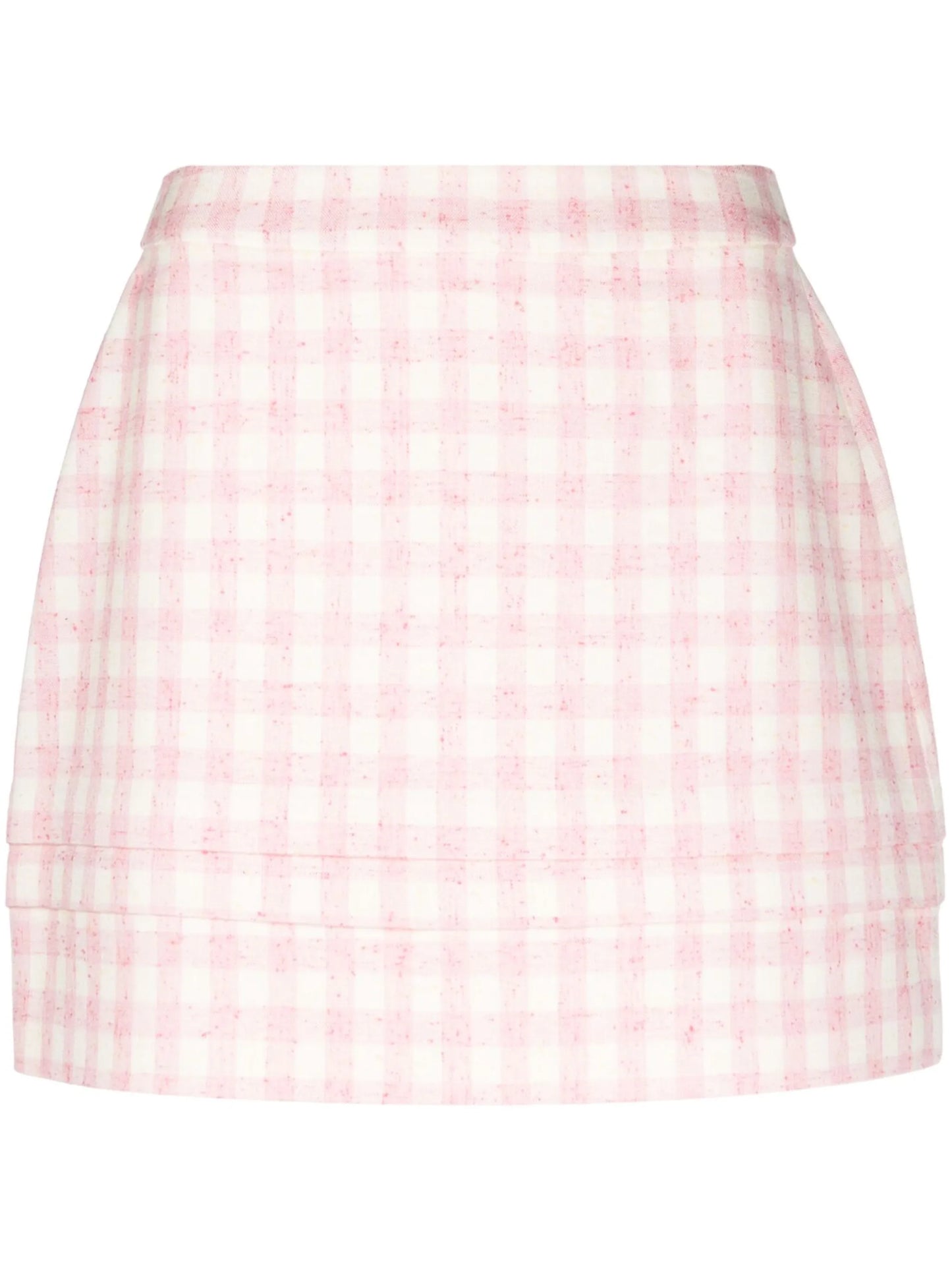 A-line checkerboard-print miniskirt