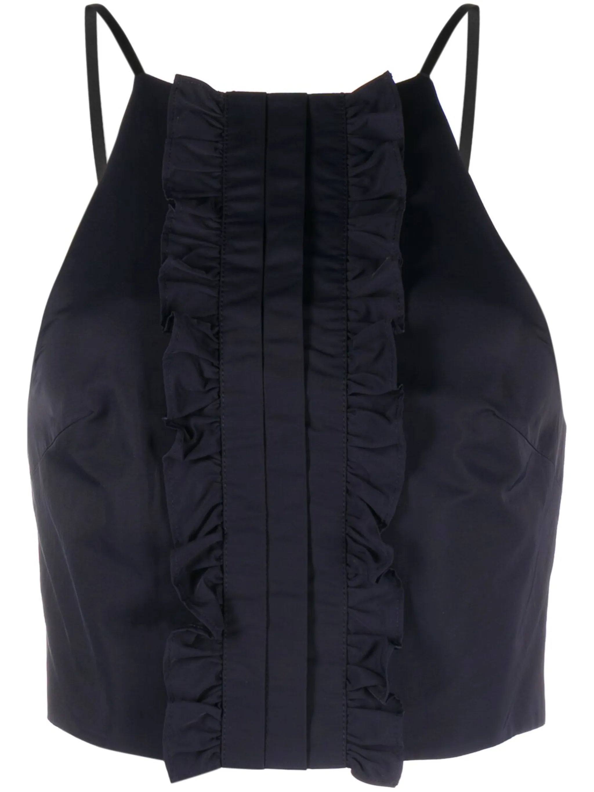 ruffle-detail halterneck top