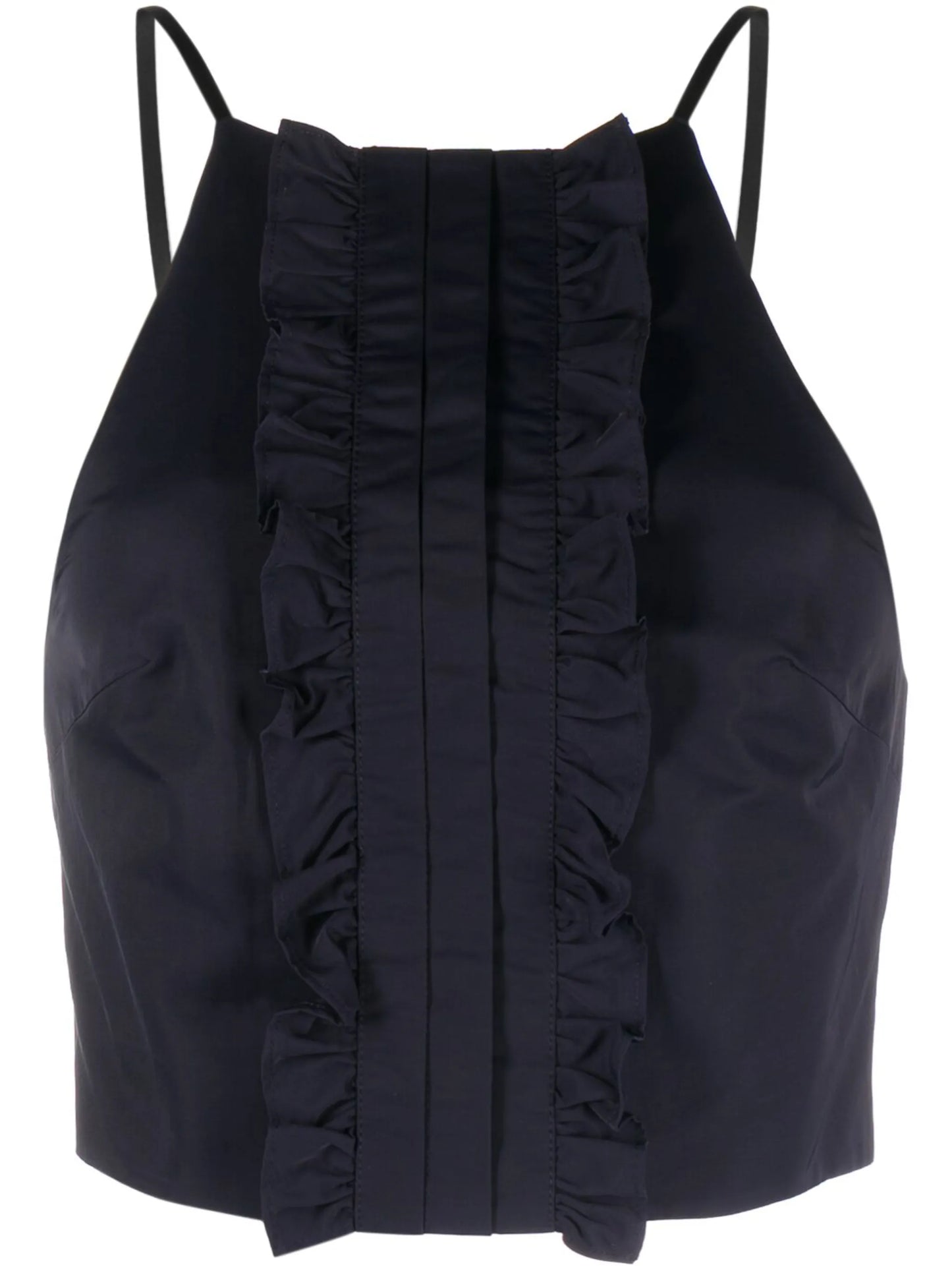 ruffle-detail halterneck top