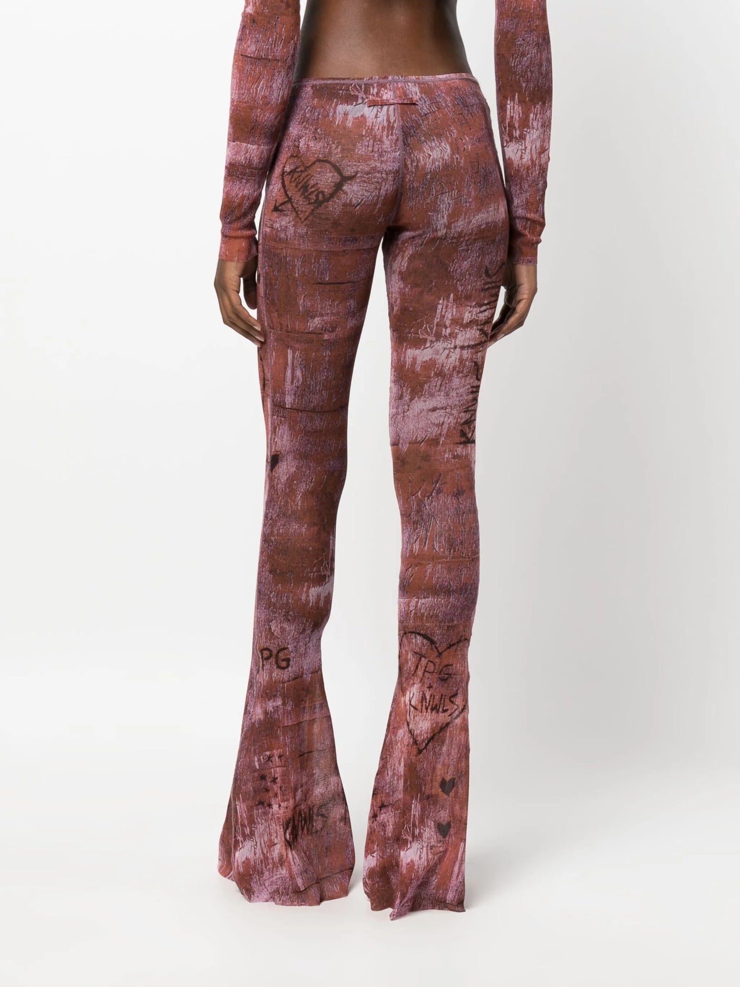 x KNWLS graphic-print flared trousers