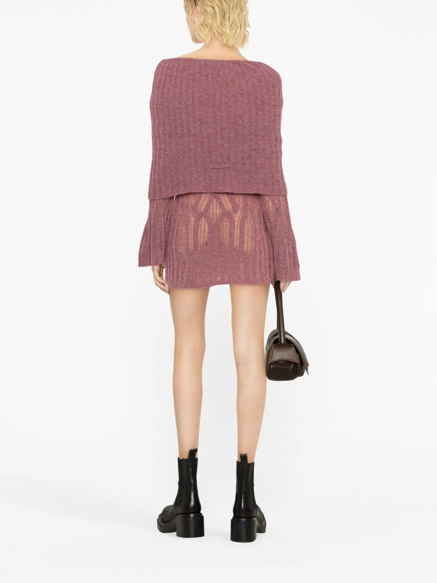 x KNWLS Clavicle cable-knit minidress
