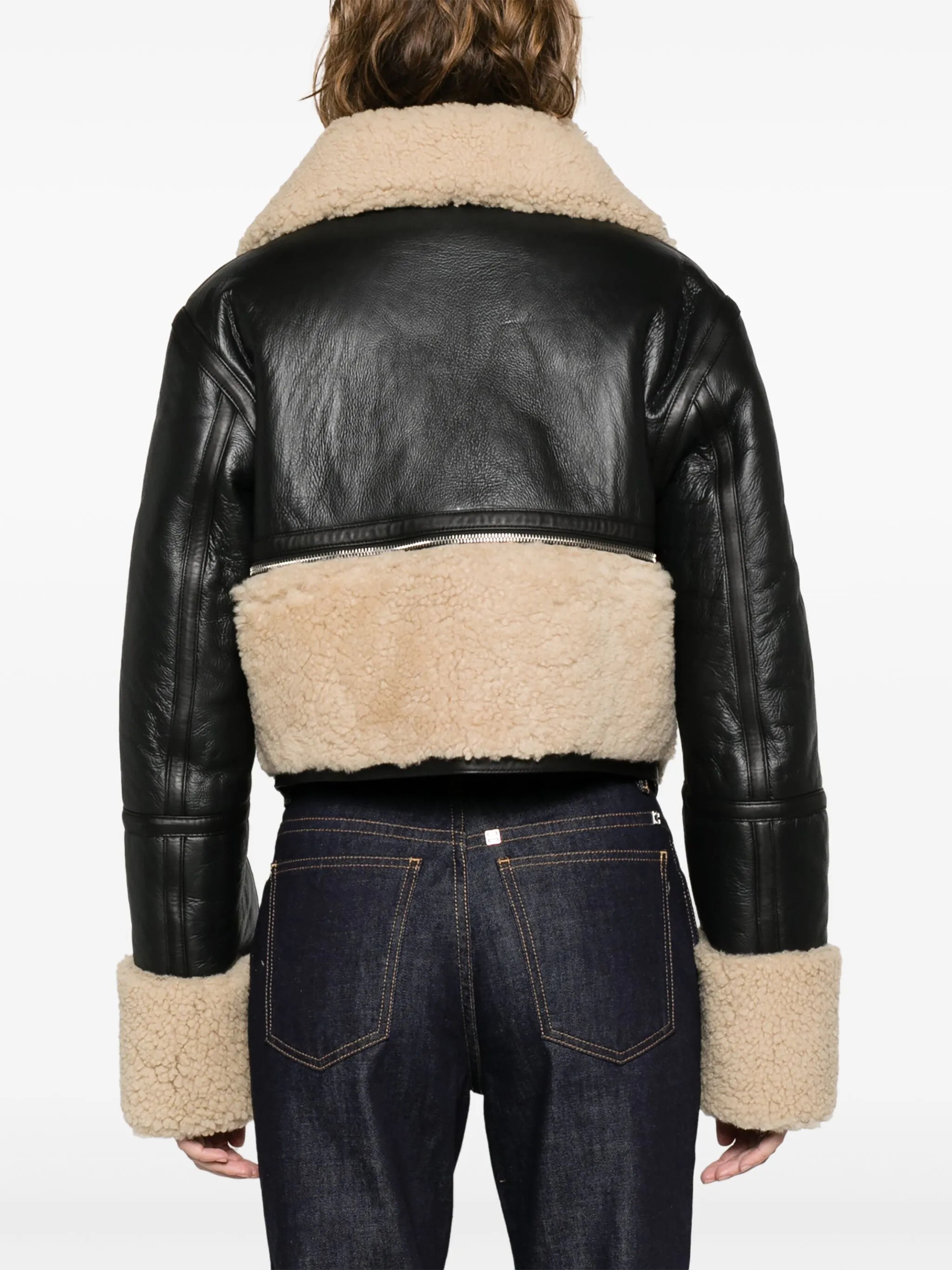 Arrow shearling leather jacker
