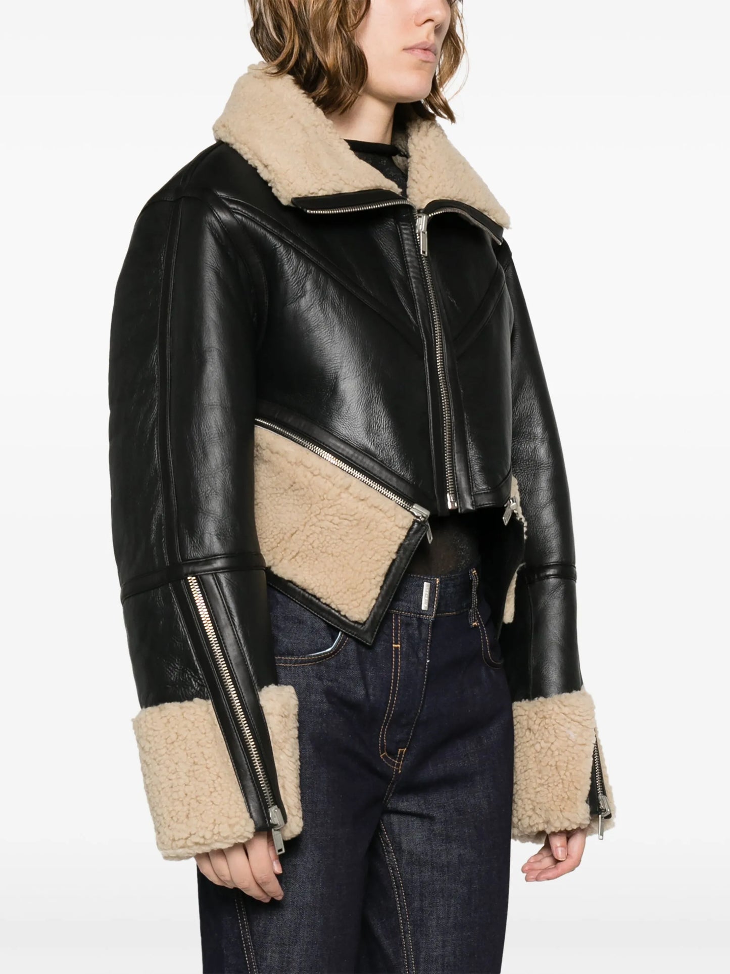 Arrow shearling leather jacker