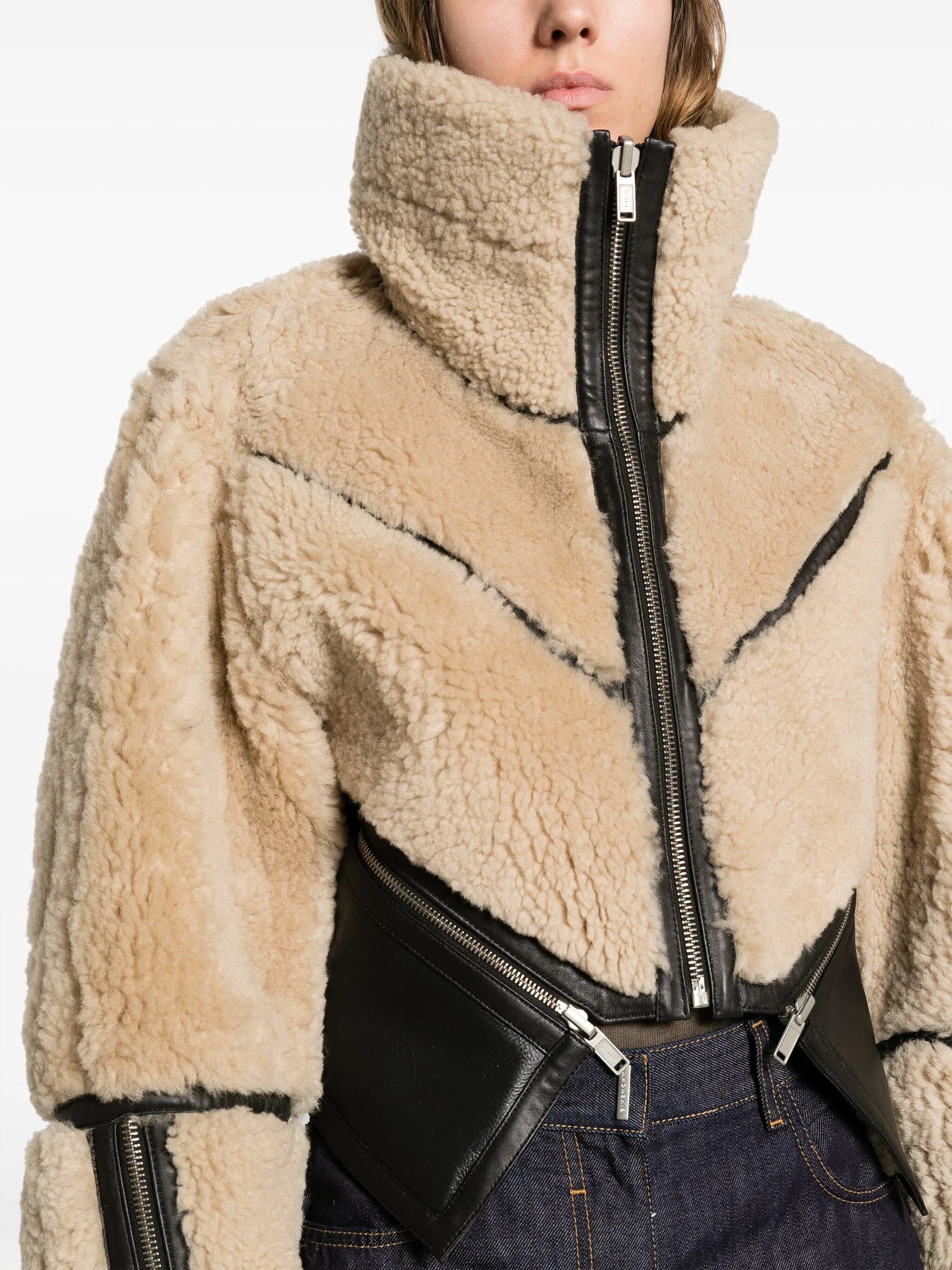 Arrow shearling leather jacker