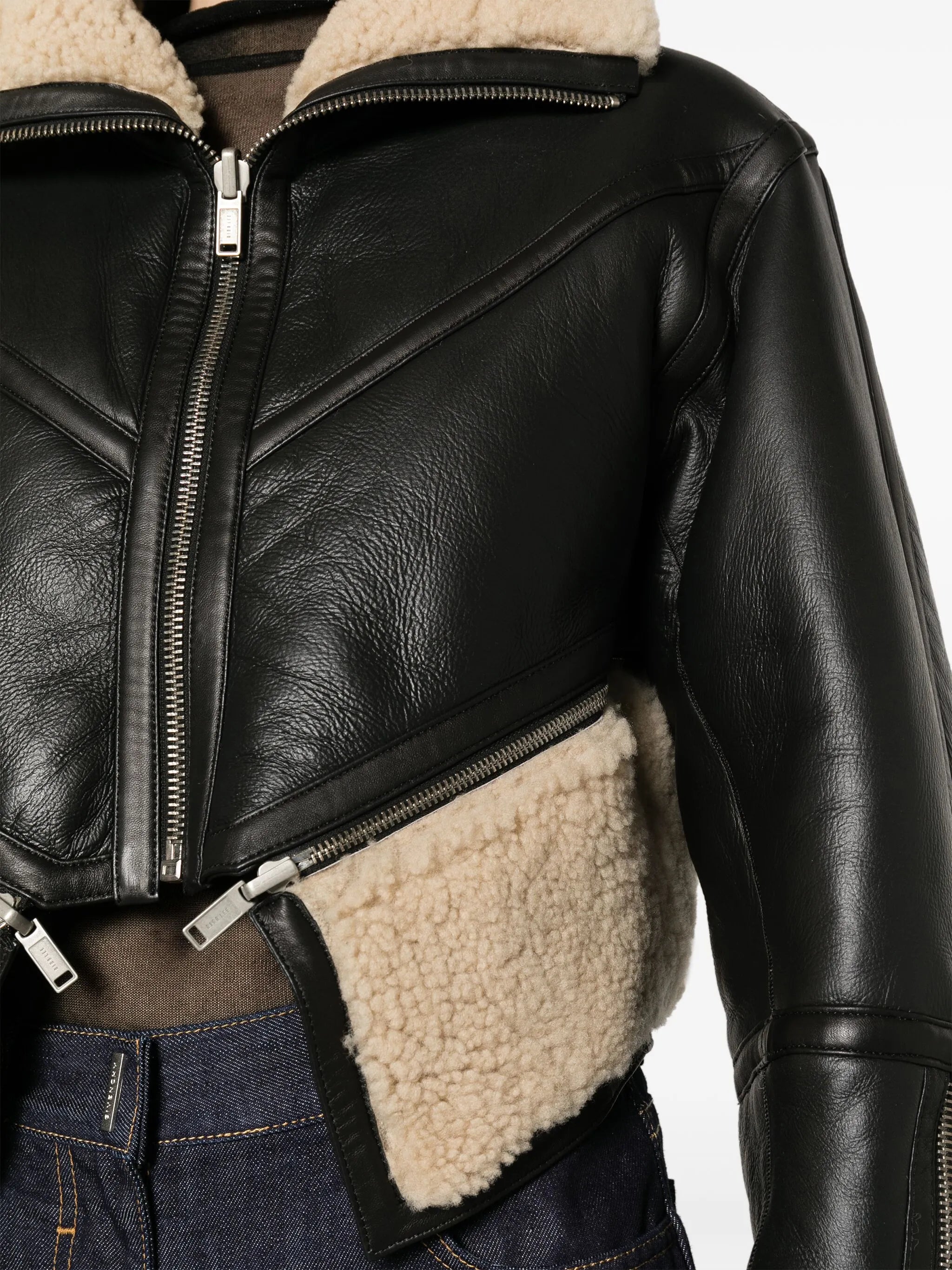 Arrow shearling leather jacker