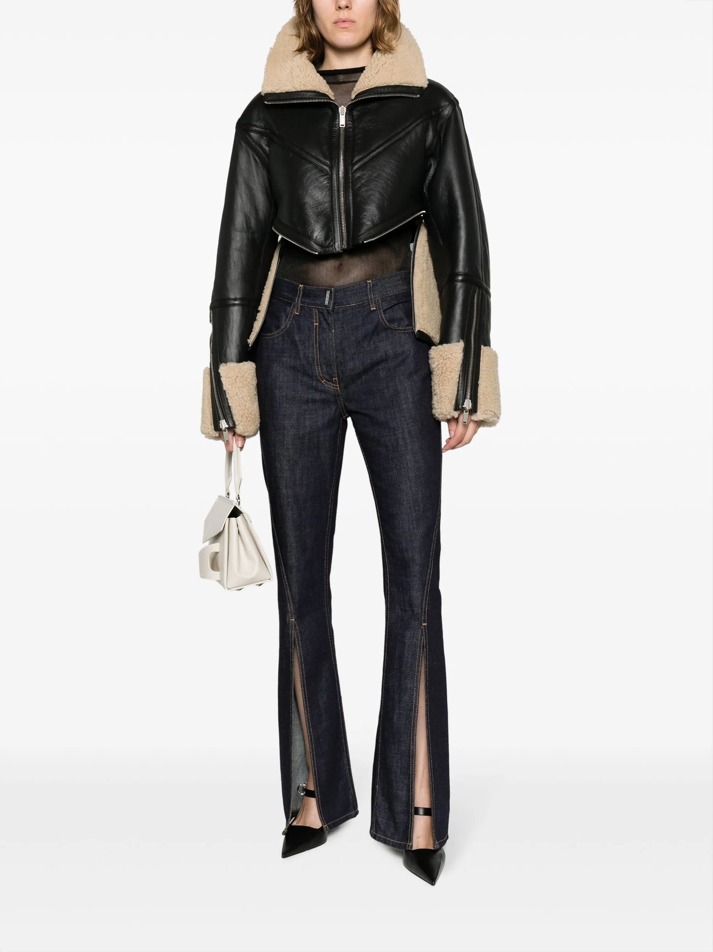 Arrow shearling leather jacker