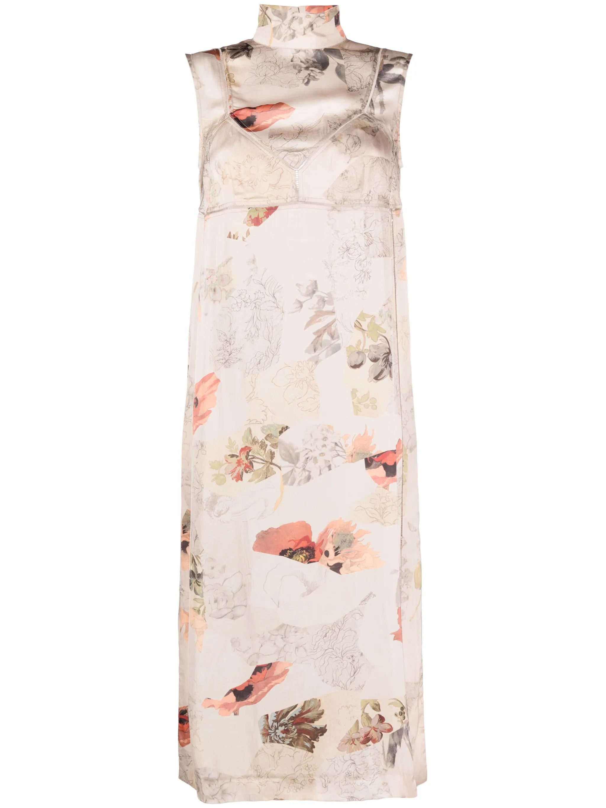 floral-print midi dress