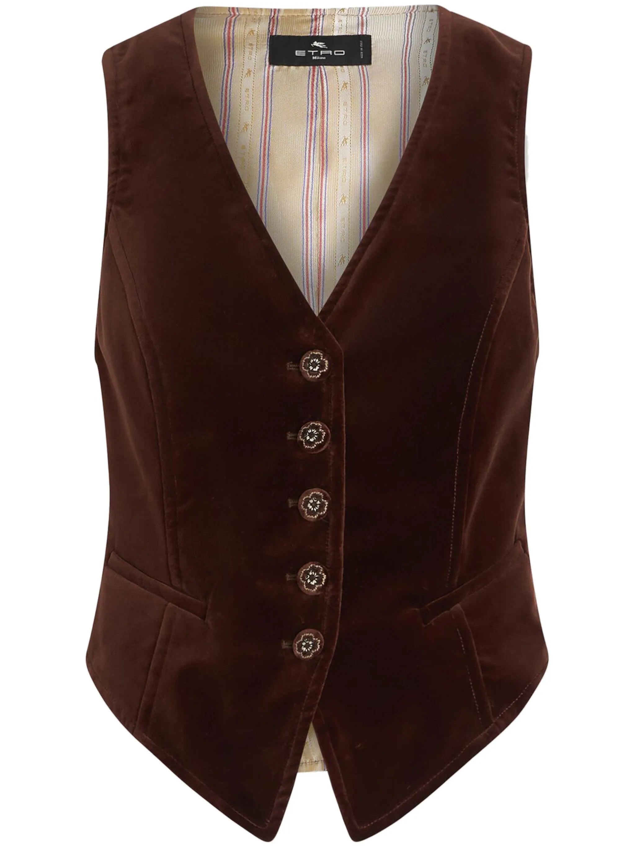 velvet cotton-blend waistcoat