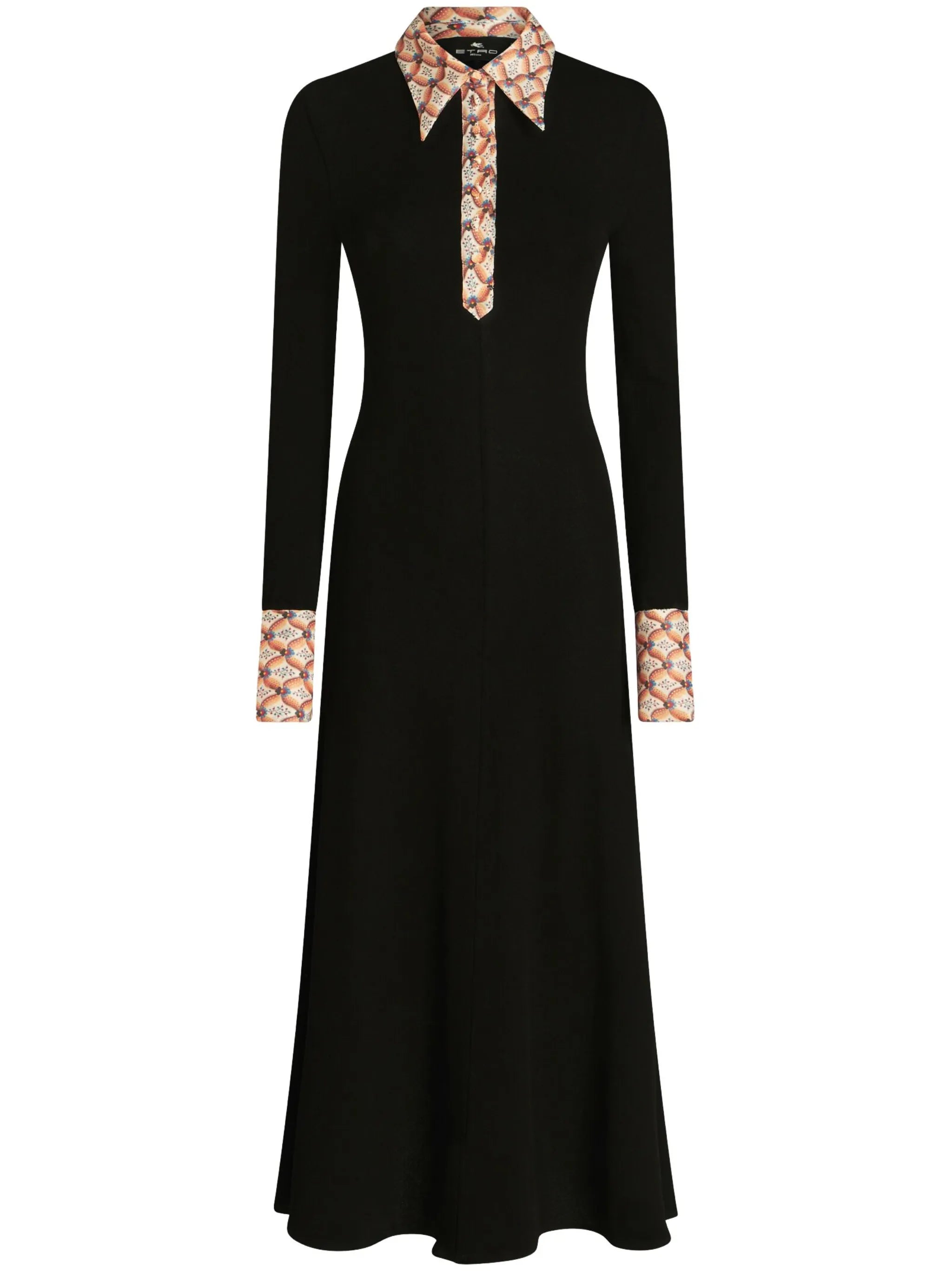 long-sleeved jersey midi dress