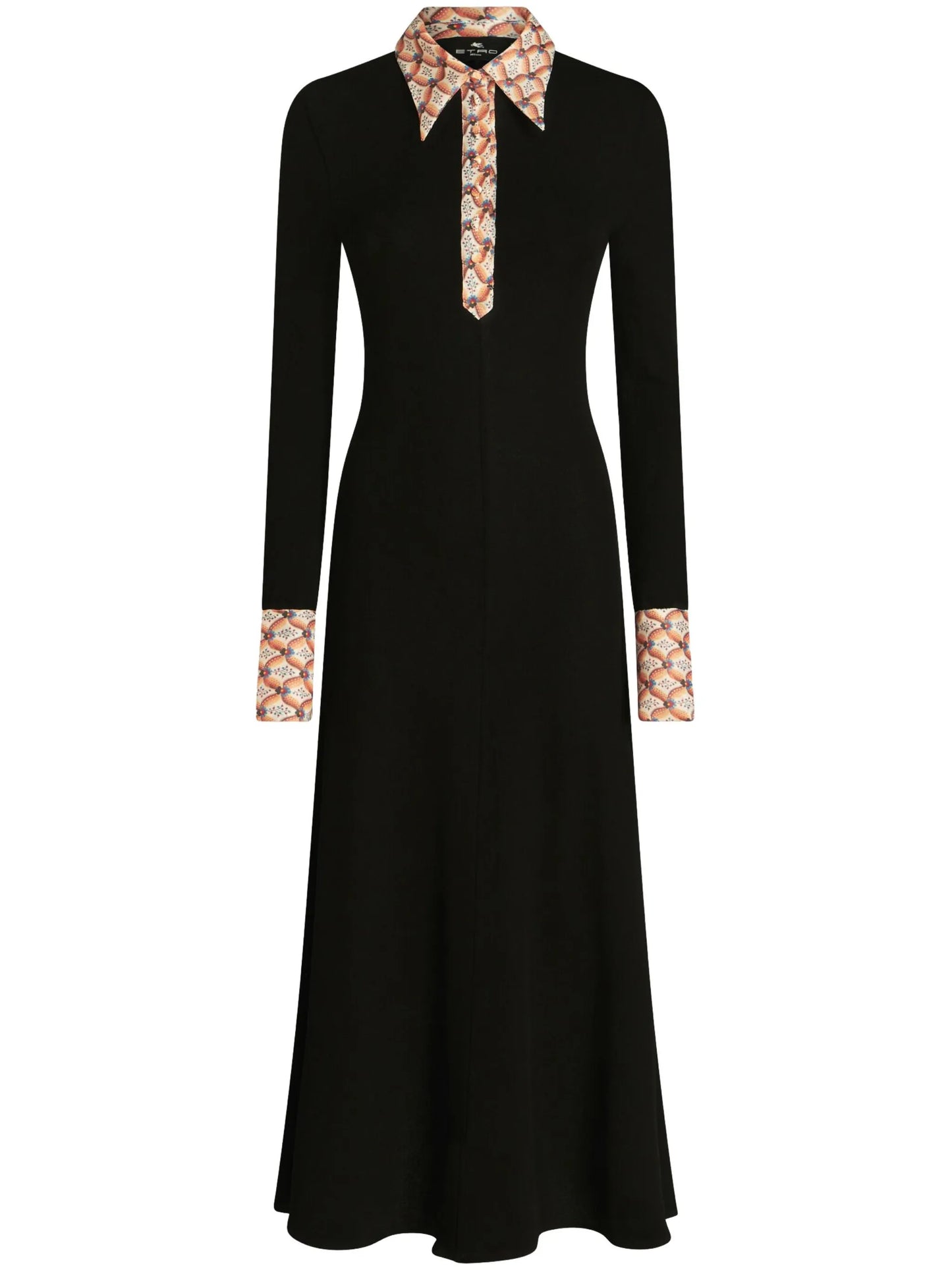 long-sleeved jersey midi dress