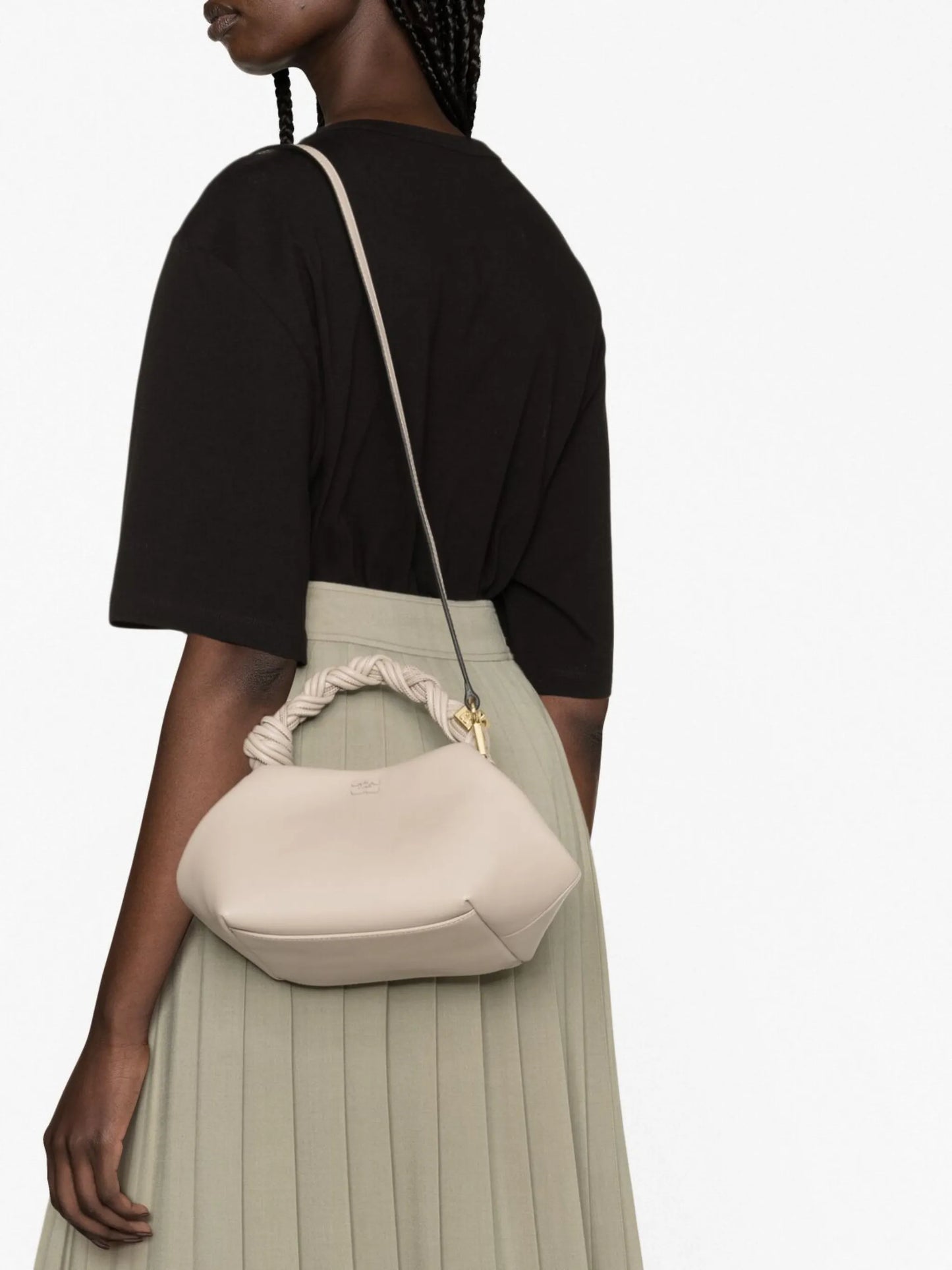 twisted-handle shoulder bag