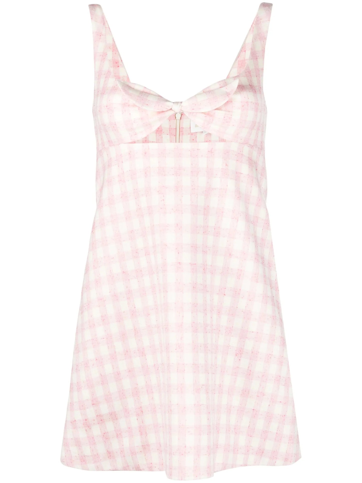 checkerboard-print cut-out minidress