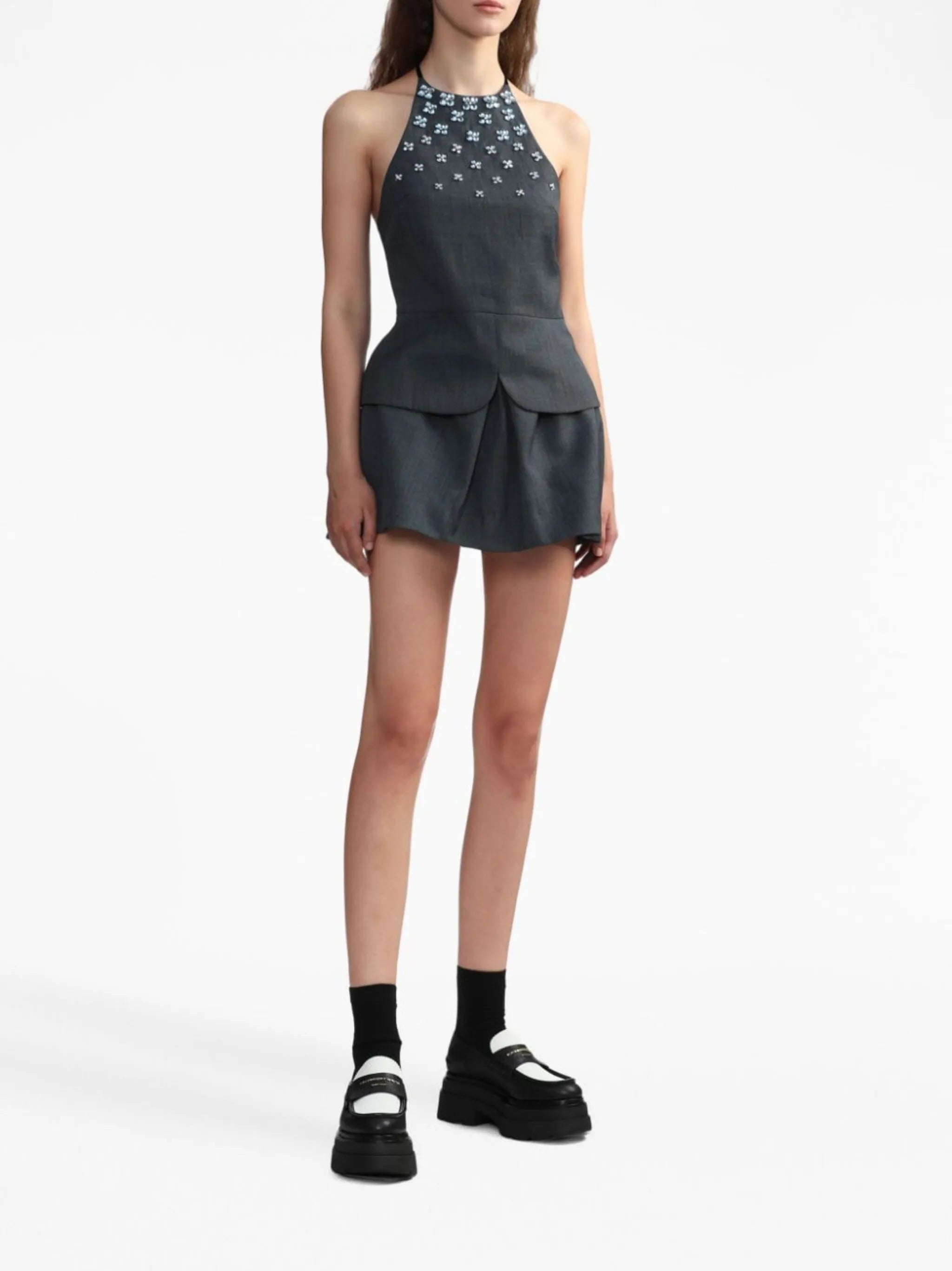 stone-embellished halterneck top