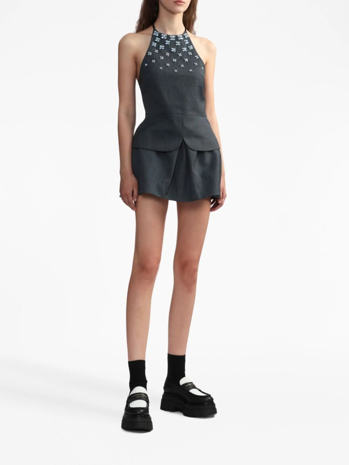 stone-embellished halterneck top