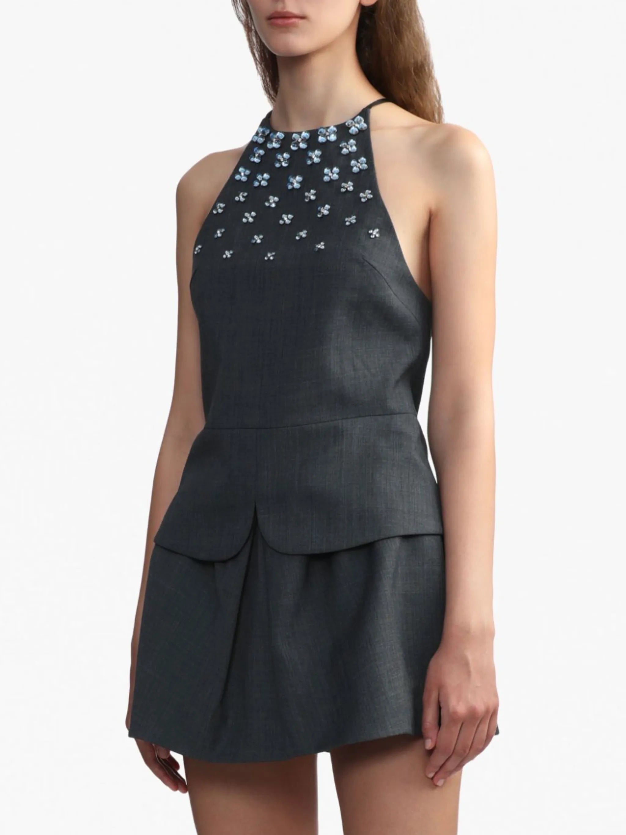 stone-embellished halterneck top
