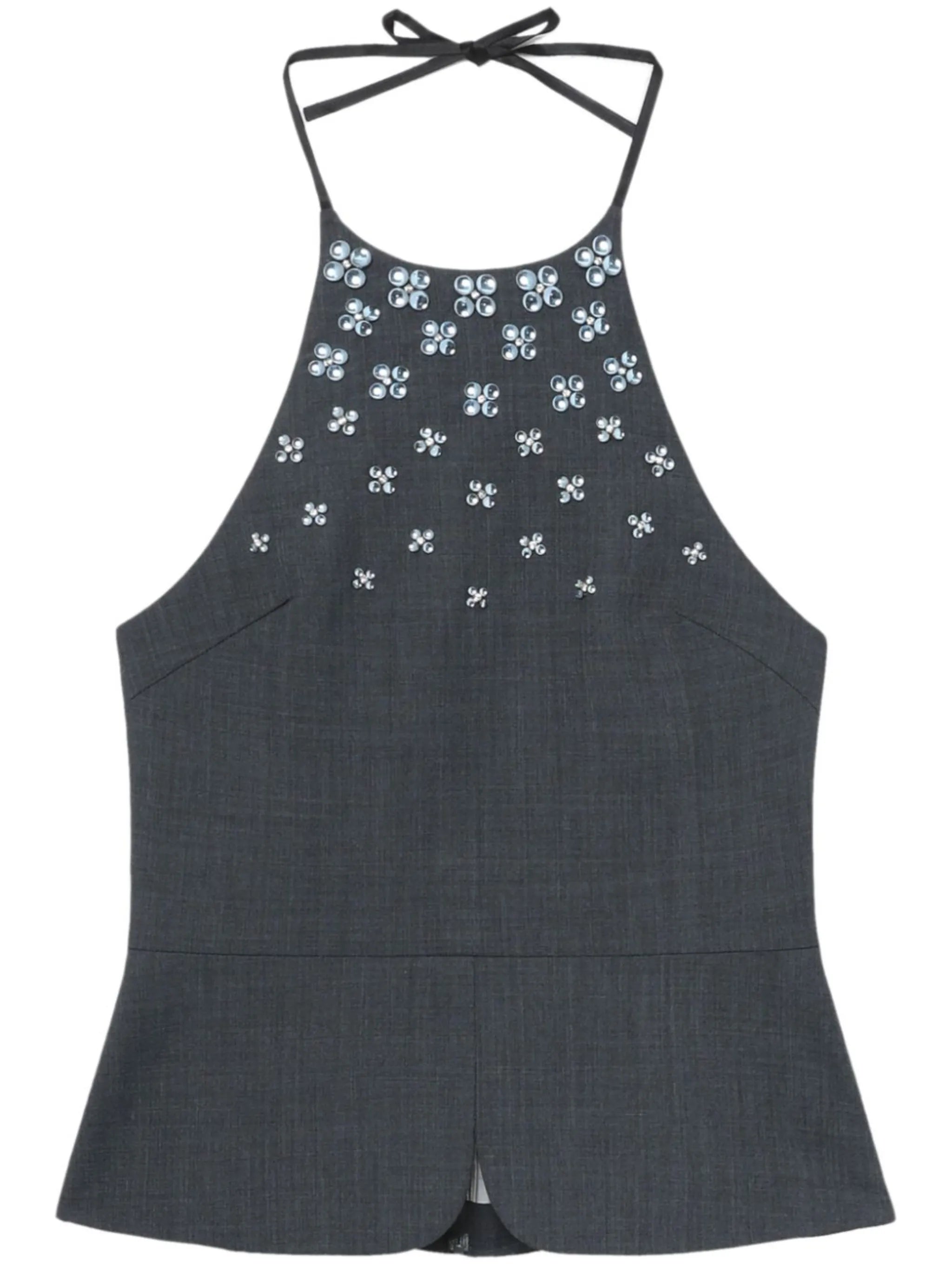 stone-embellished halterneck top