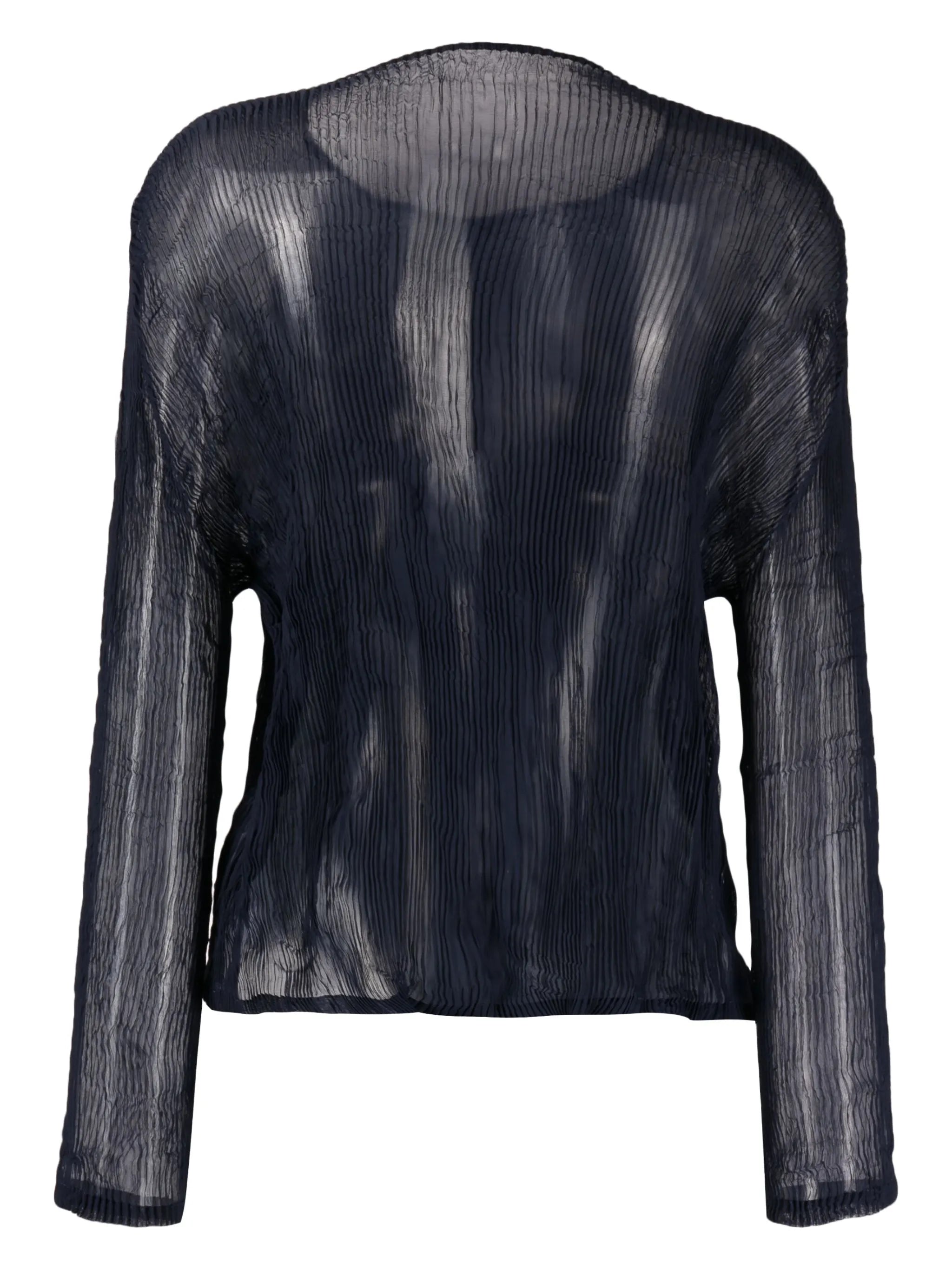 fine-ribbed chiffon shirt