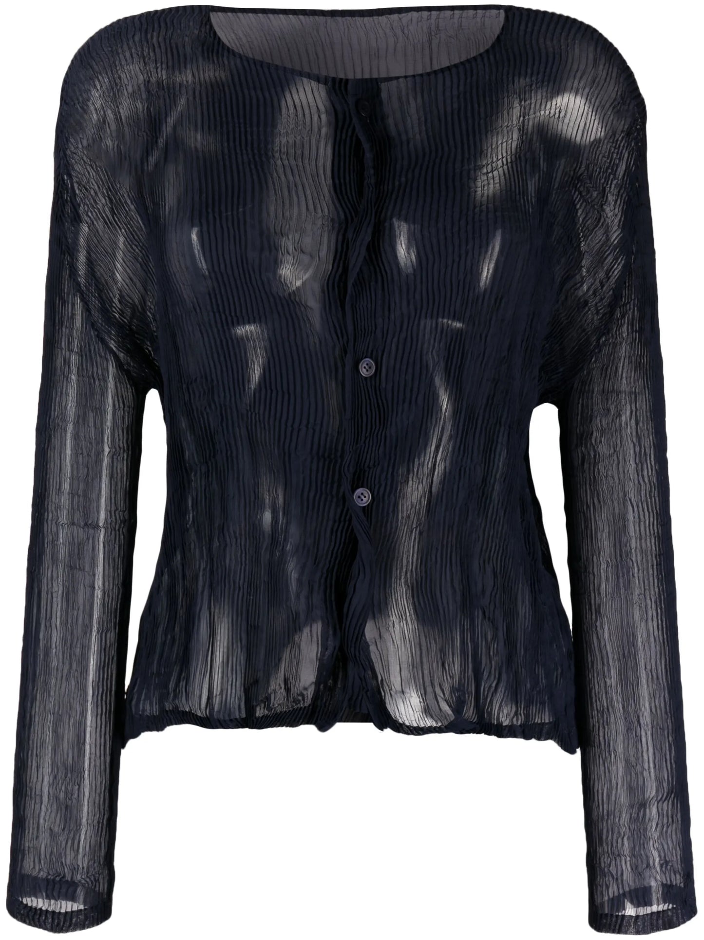 fine-ribbed chiffon shirt