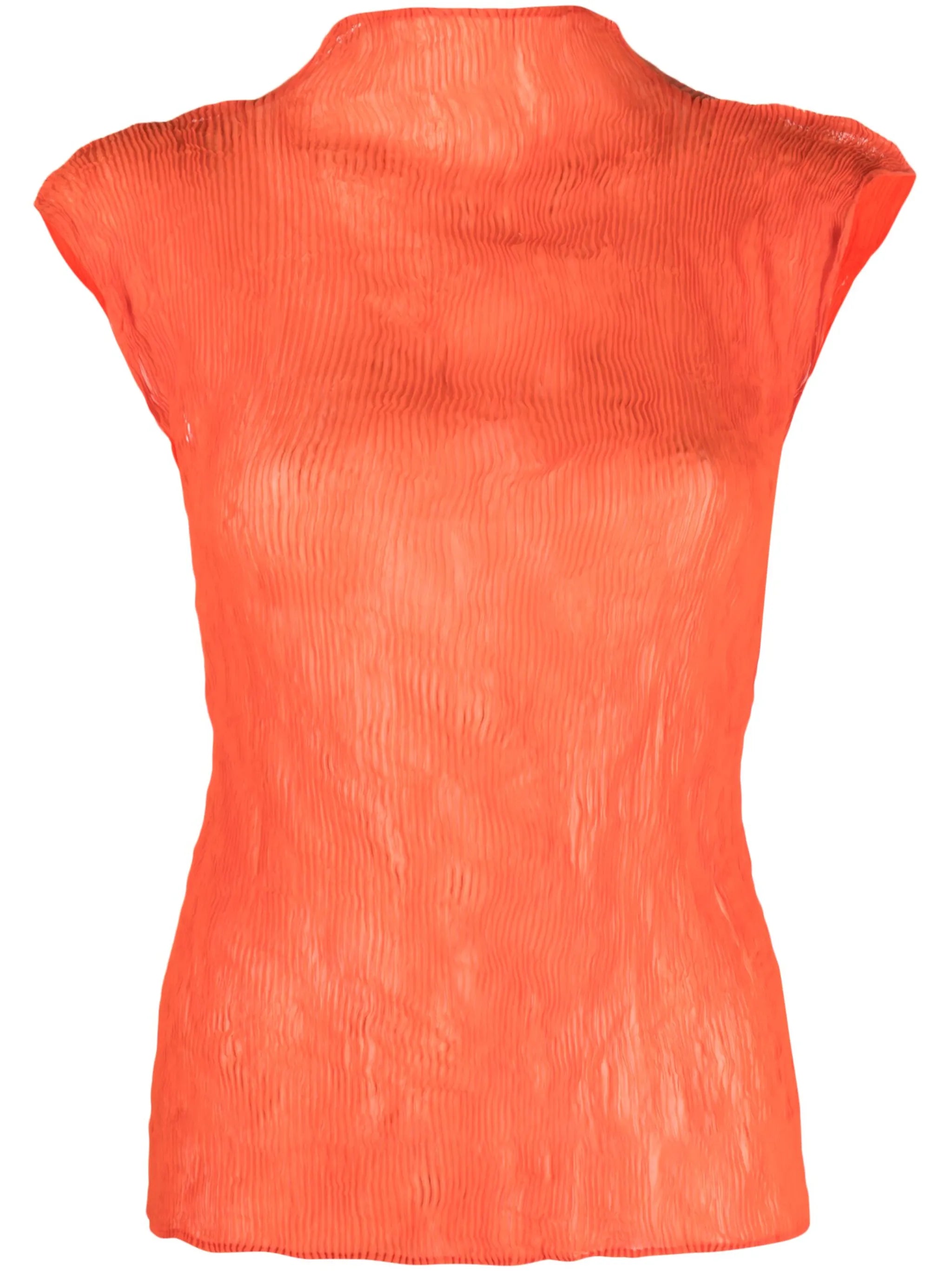 fine-ribbed chiffon blouse