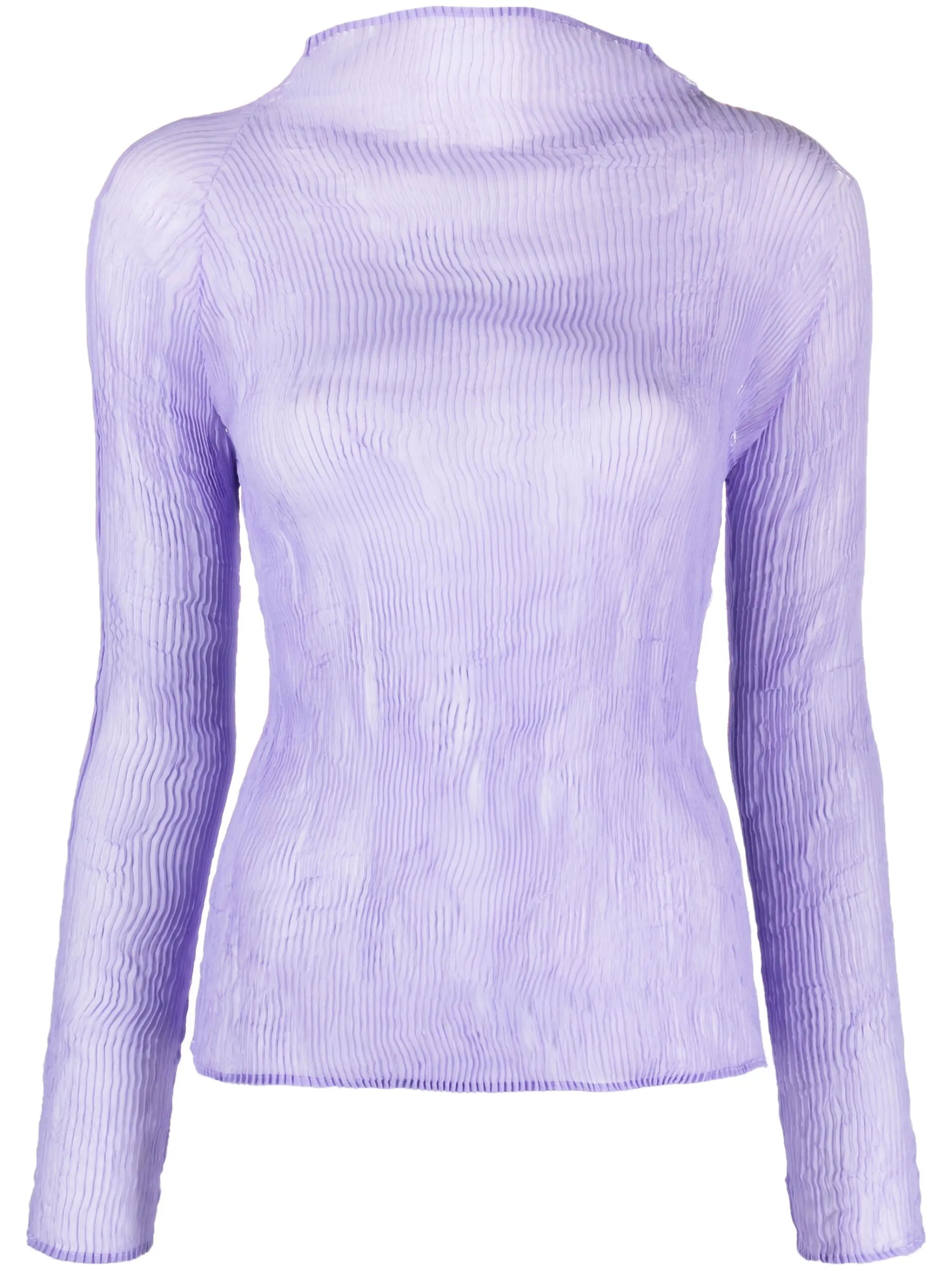 fine-ribbed chiffon blouse