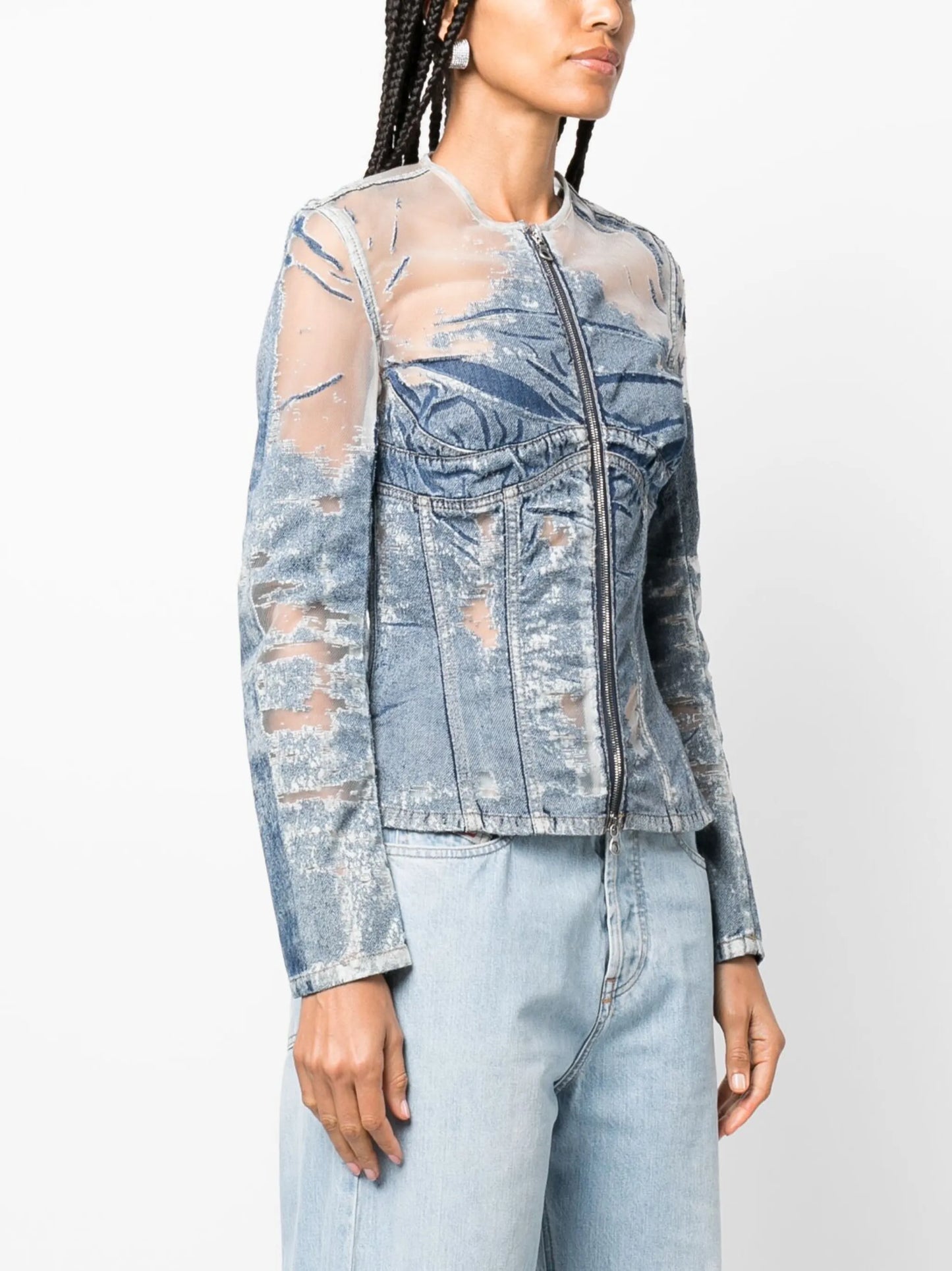 Milly denim fitted jacket