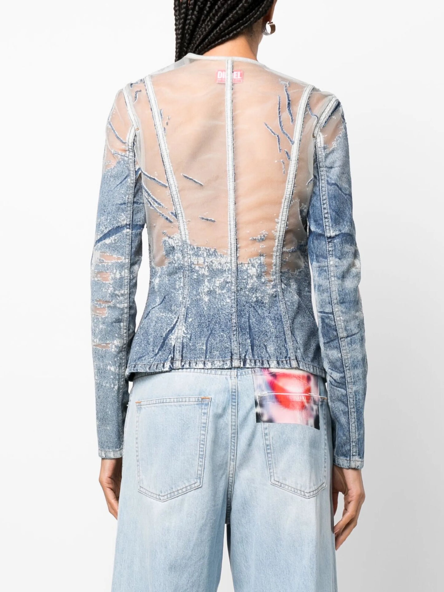 Milly denim fitted jacket