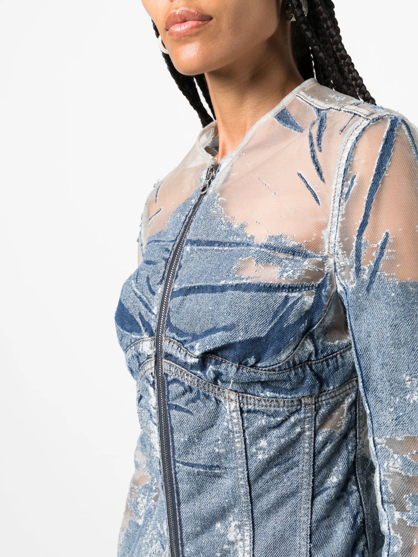 Milly denim fitted jacket