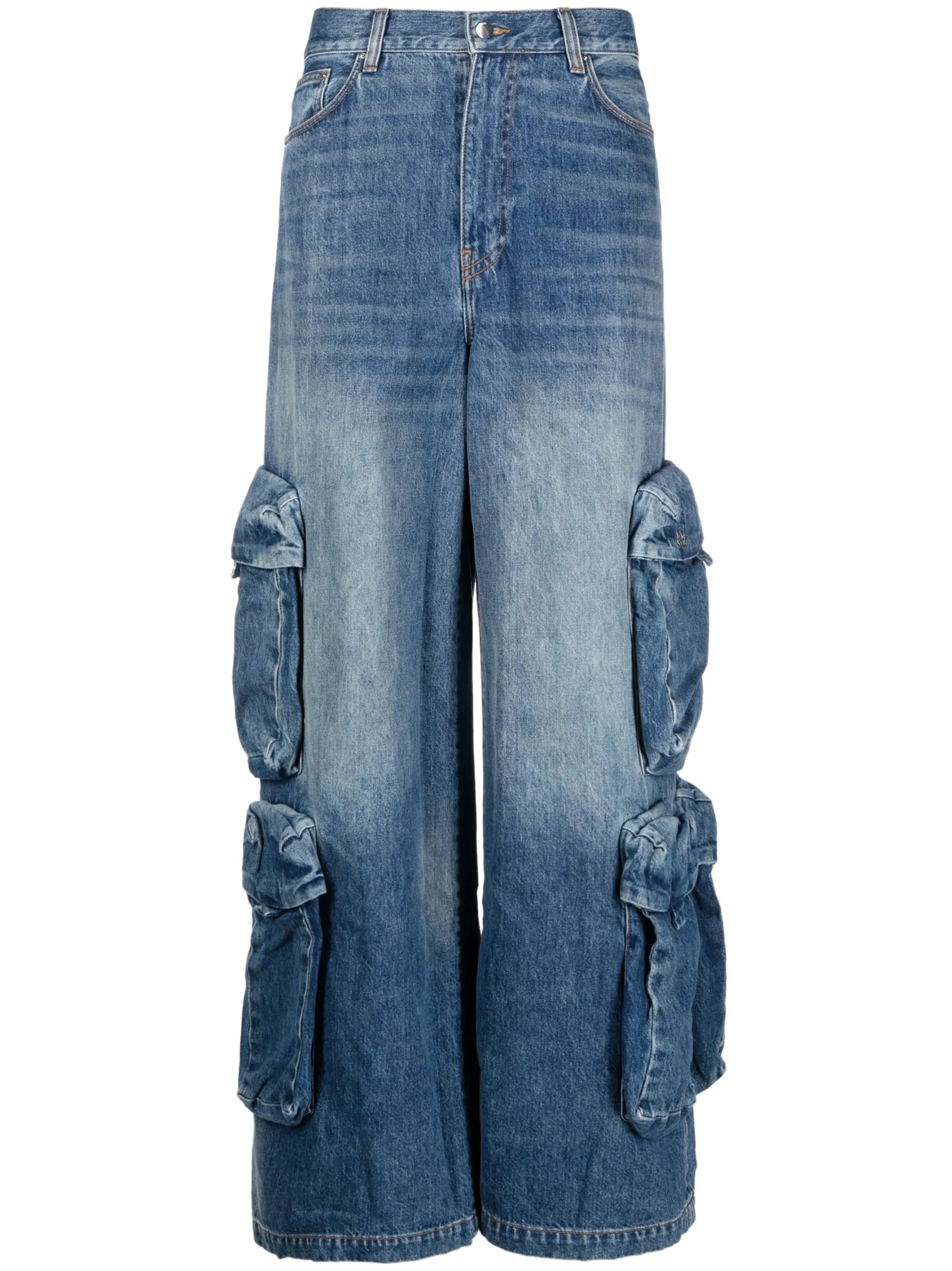 wide-leg cargo jeans