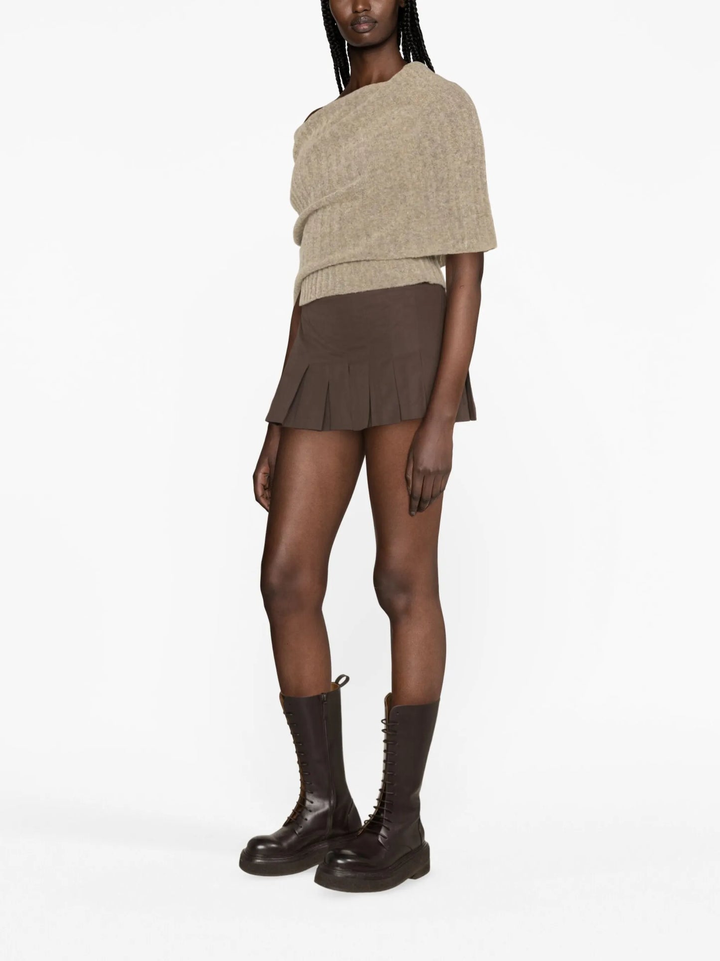 x KNWLS Clavicle asymmetric wool-blend jumper