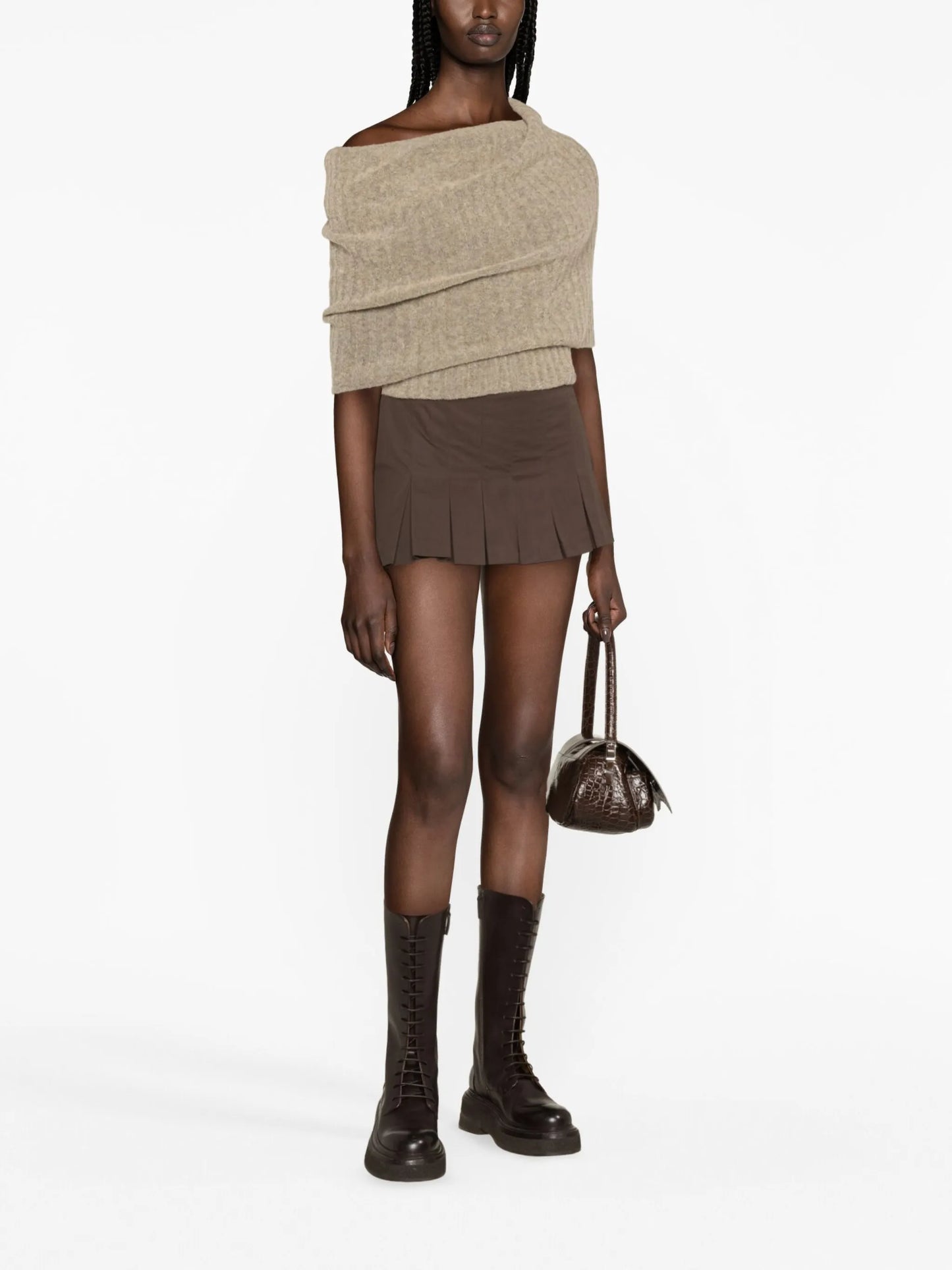 x KNWLS Clavicle asymmetric wool-blend jumper