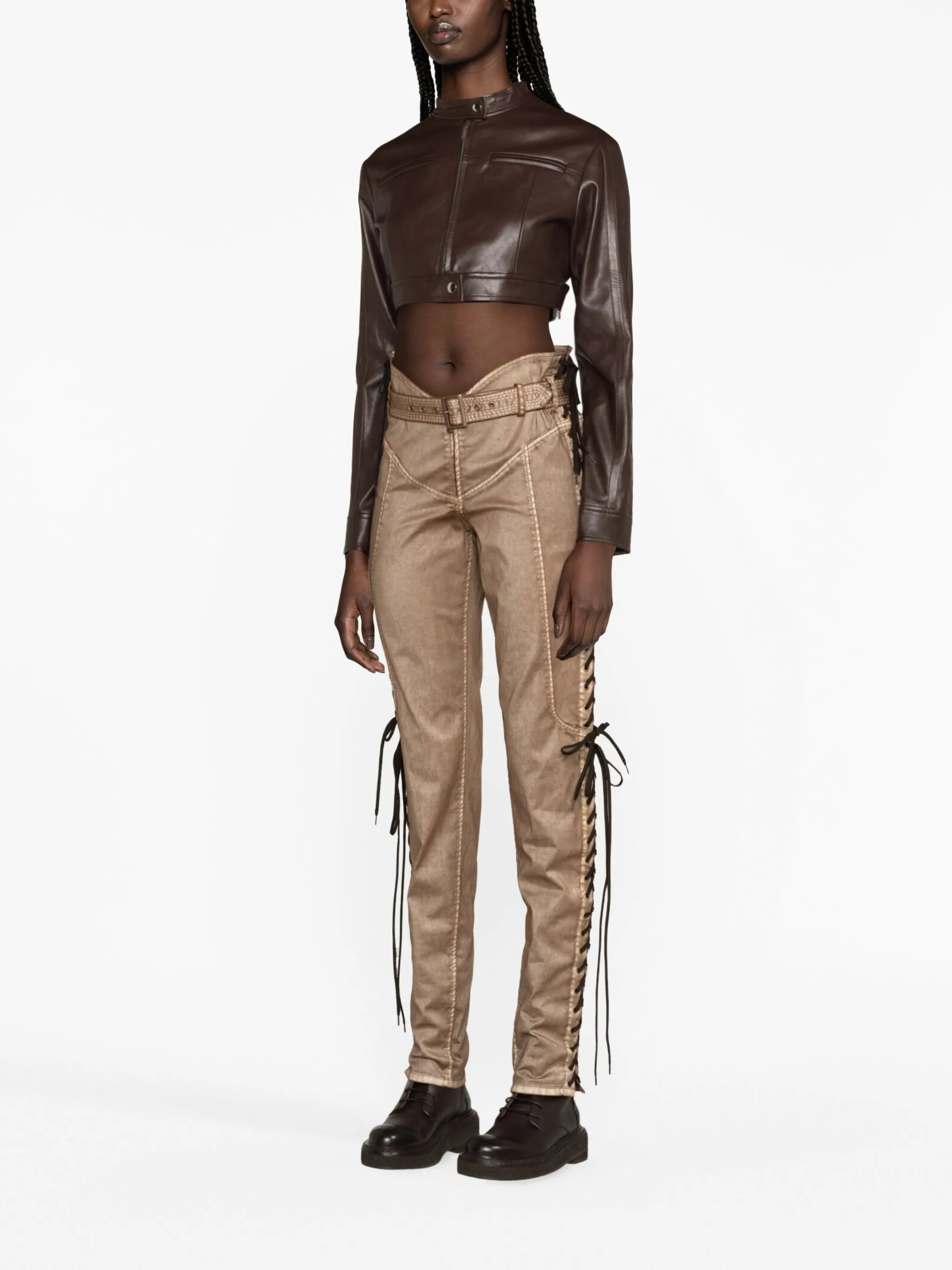 x KNWLS lace-up slim-leg trousers