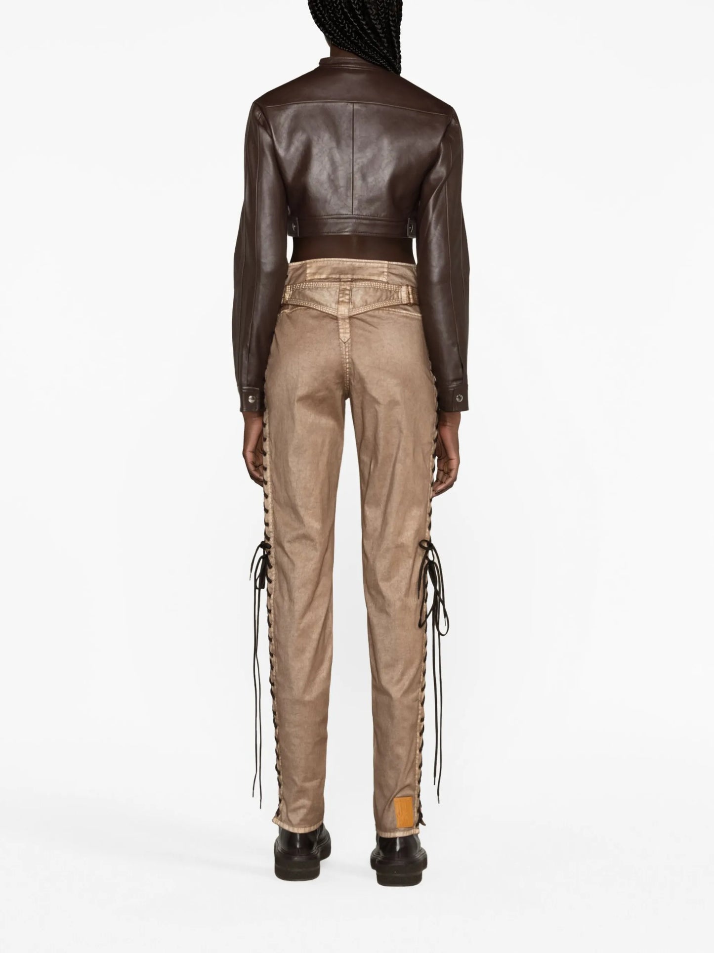 x KNWLS lace-up slim-leg trousers