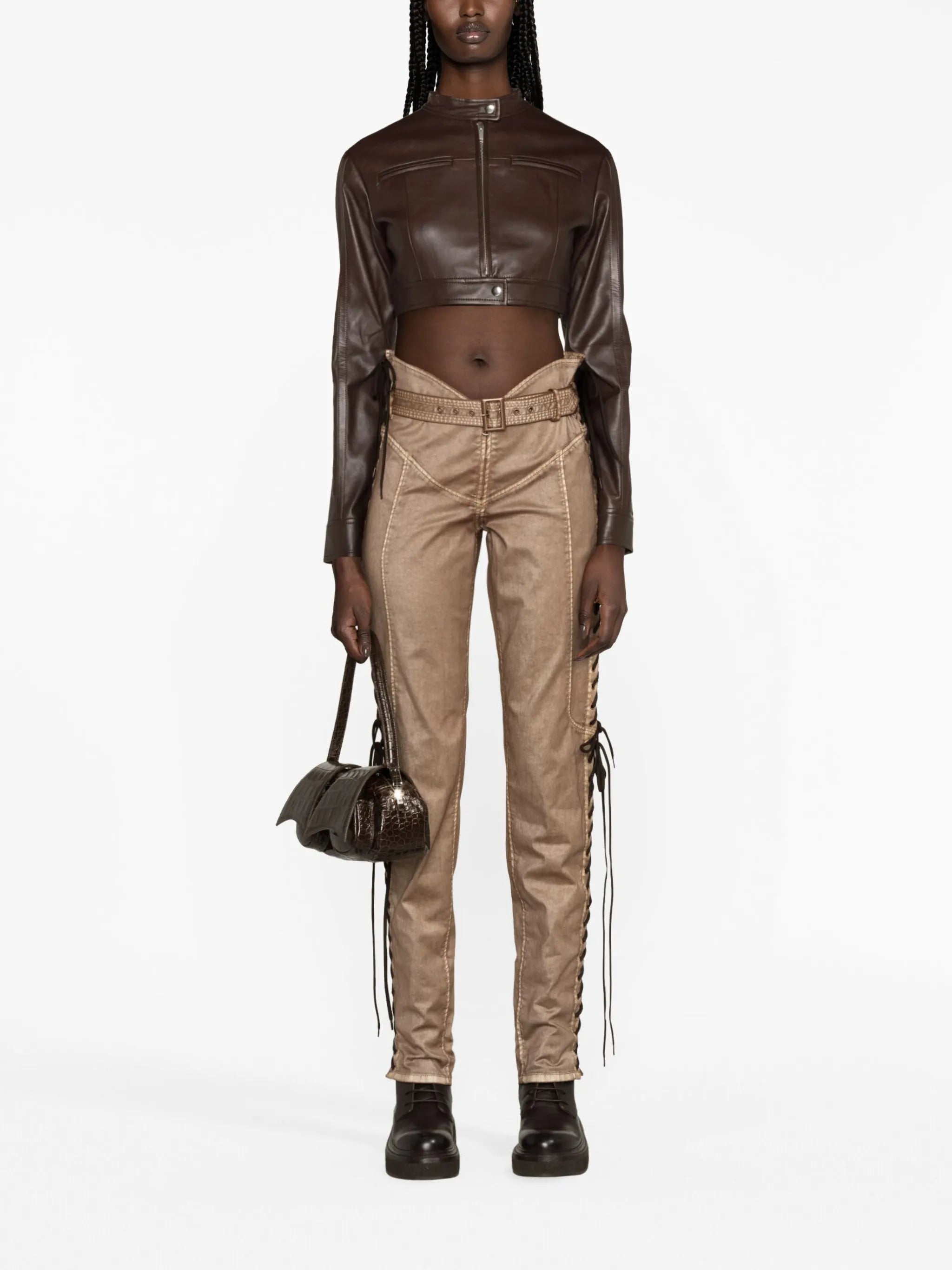 x KNWLS lace-up slim-leg trousers