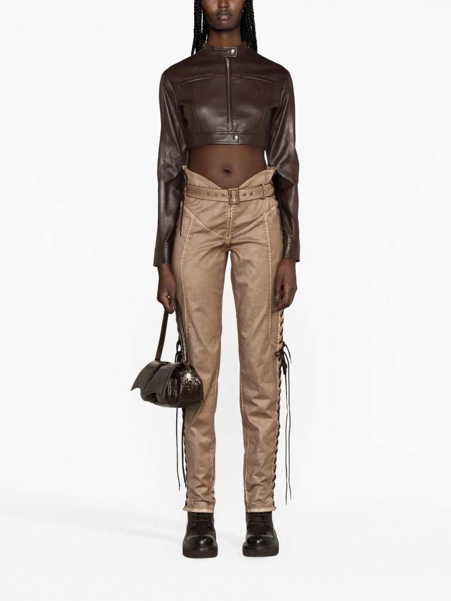 x KNWLS lace-up slim-leg trousers