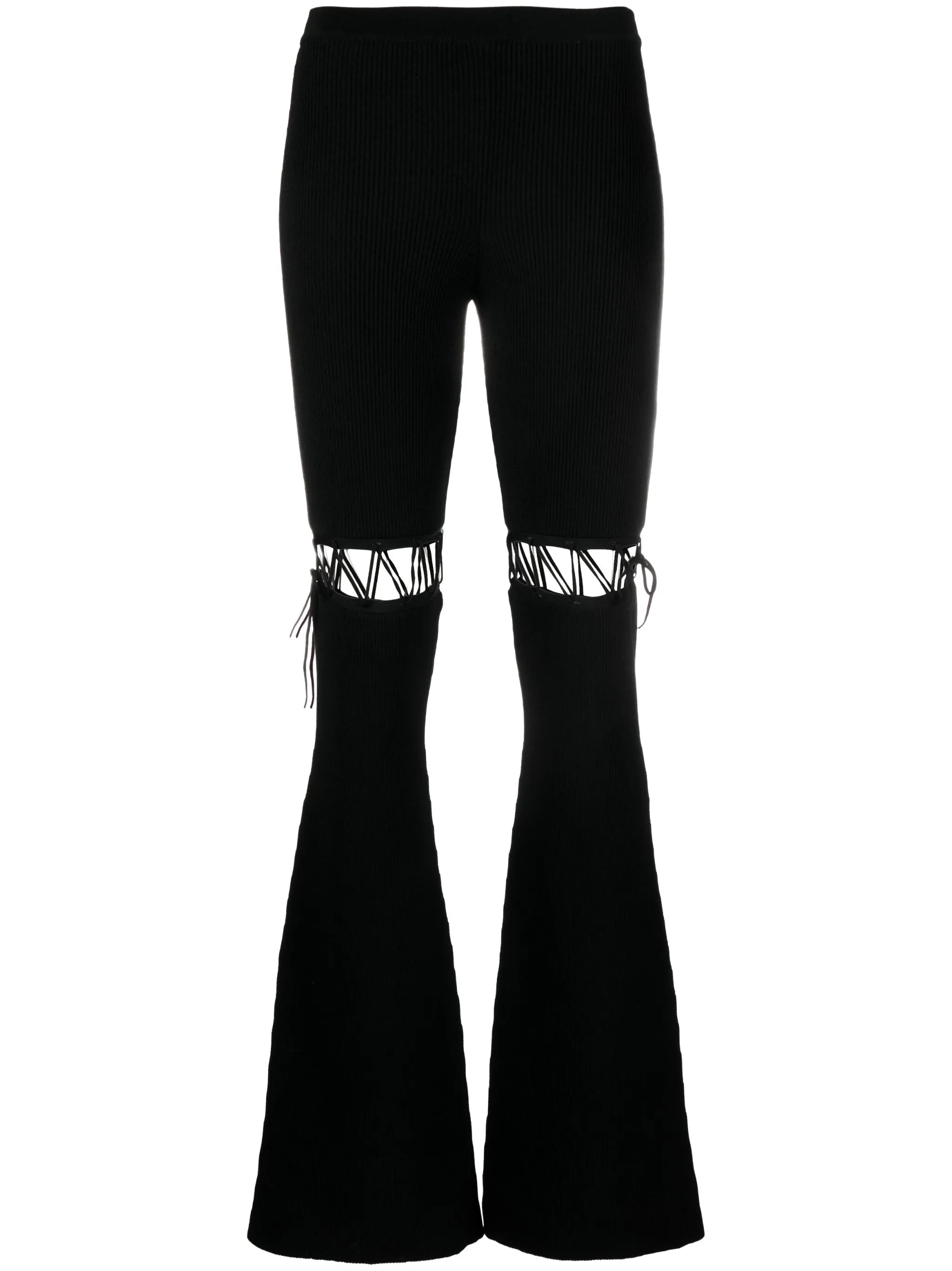 lace-up ribbed trousers