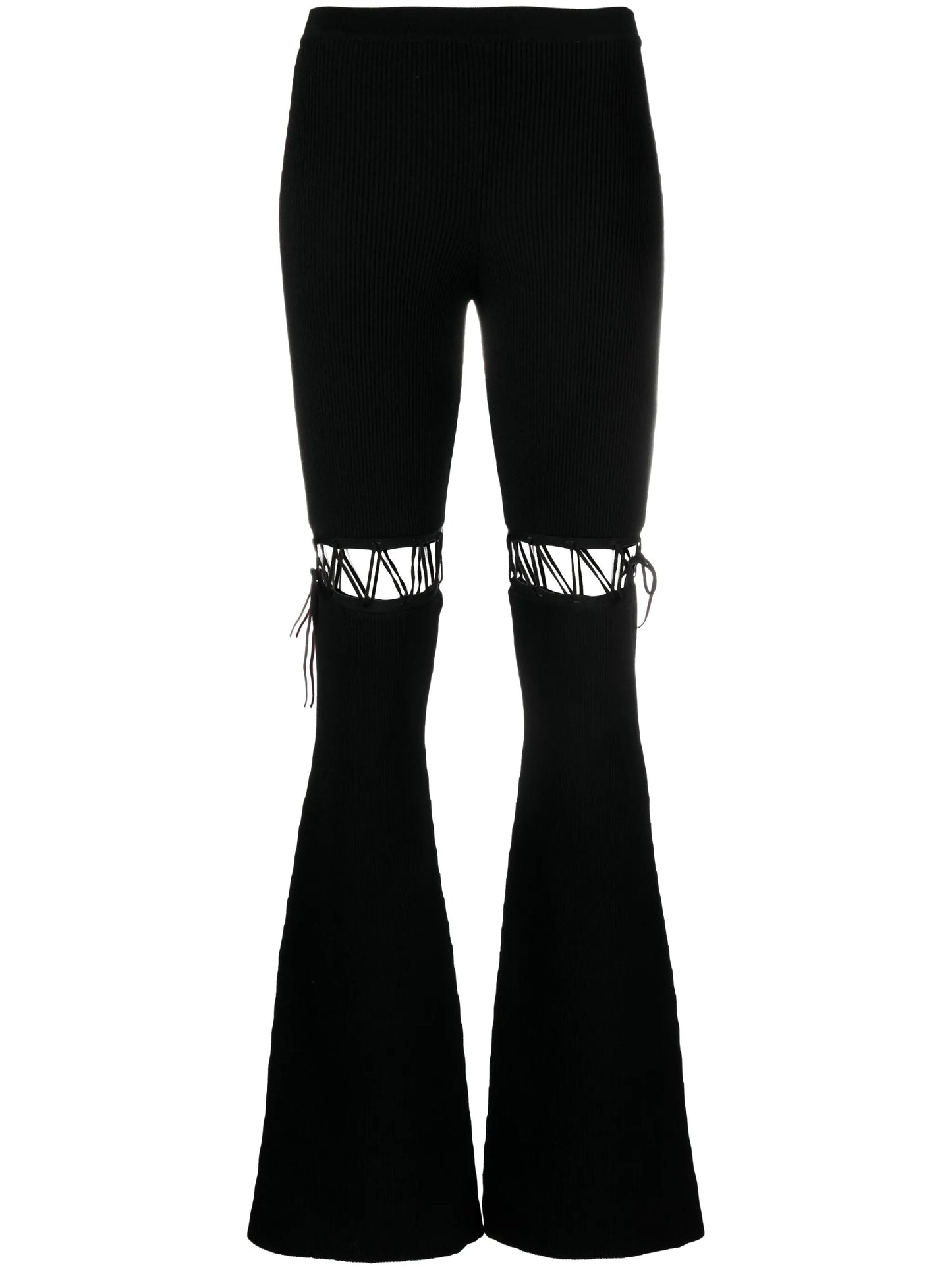 lace-up ribbed trousers