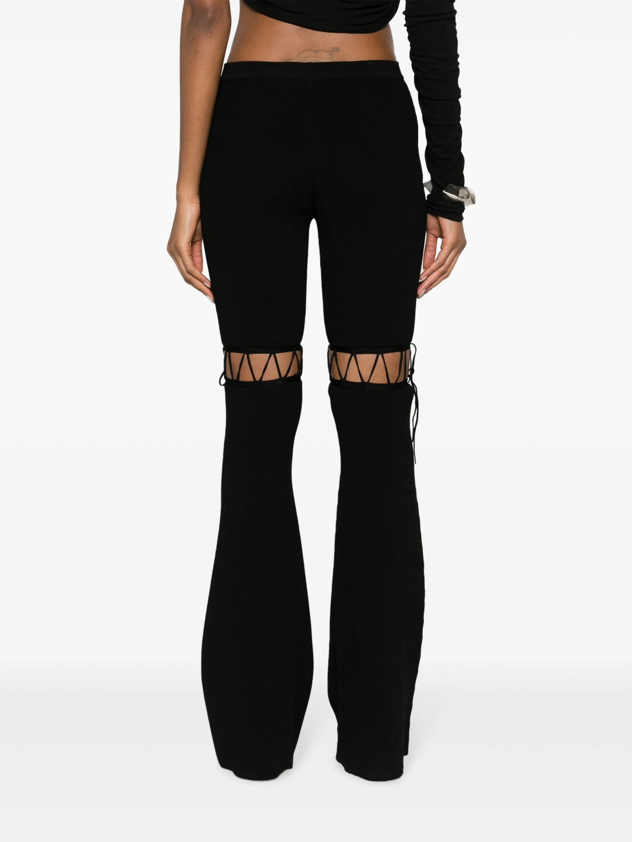 lace-up ribbed trousers