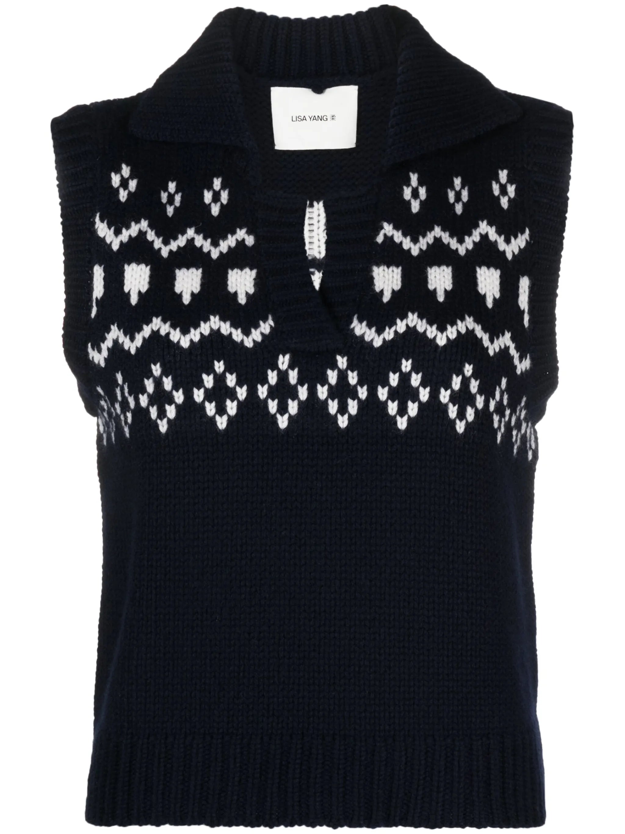 V-neck knitted gilet