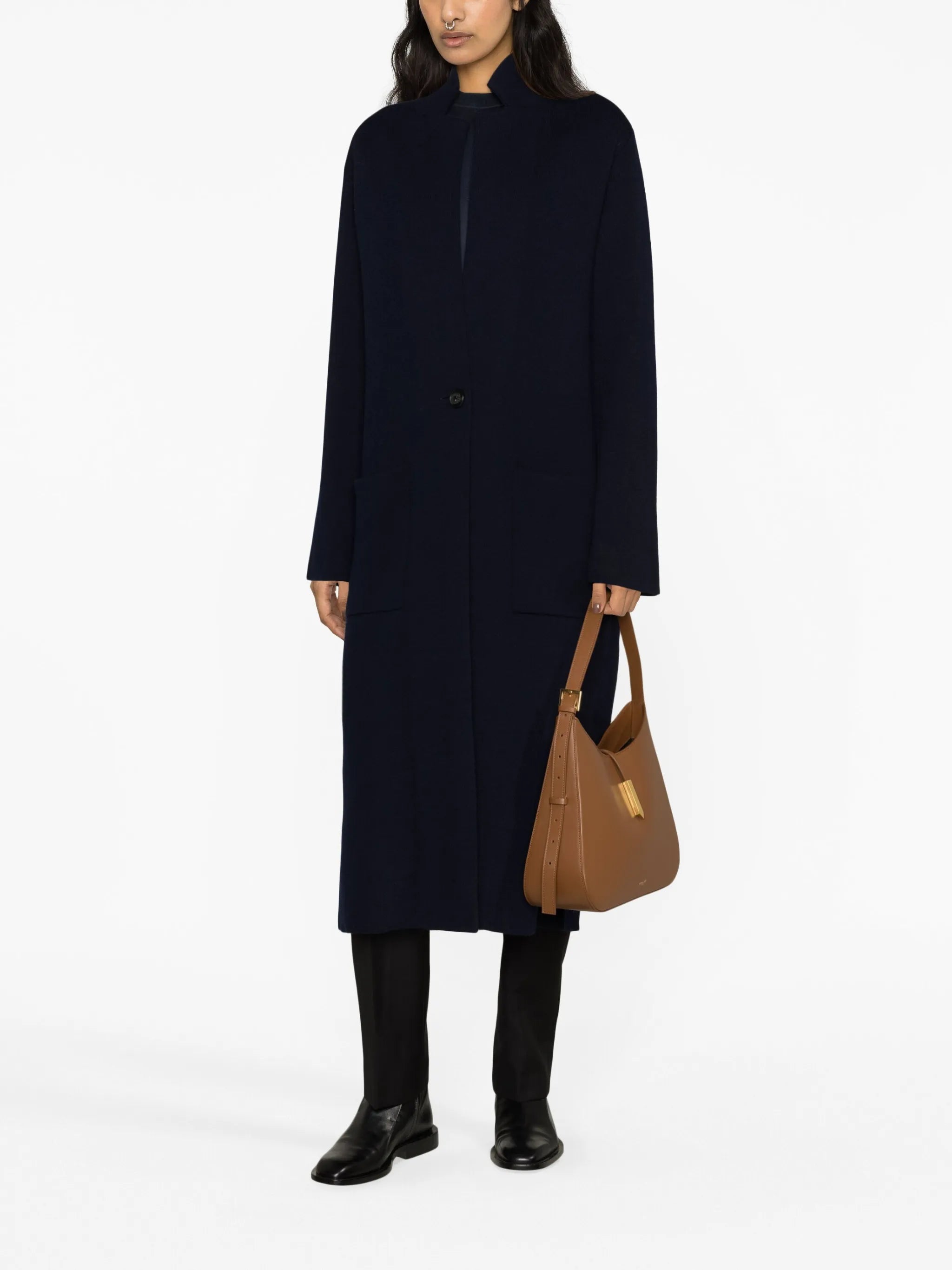 single-breasted cashmere coat