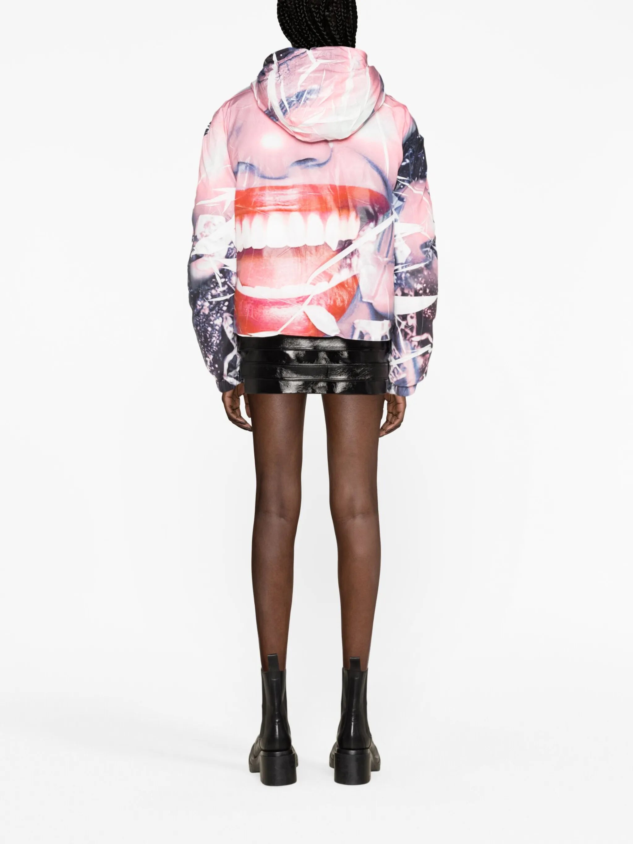 smiley face-print jacket