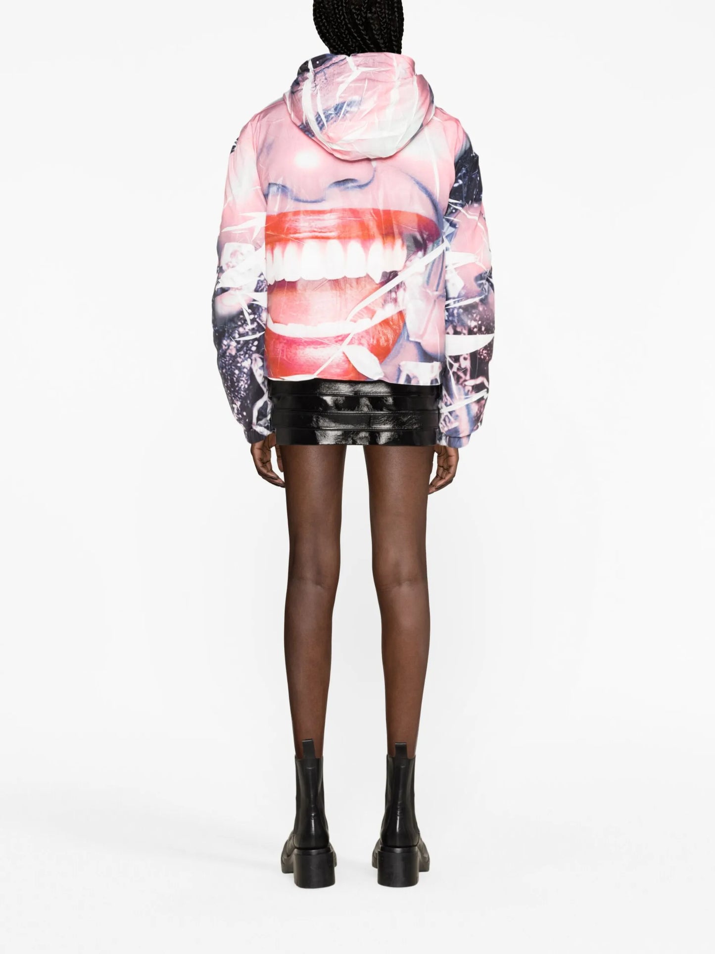 smiley face-print jacket