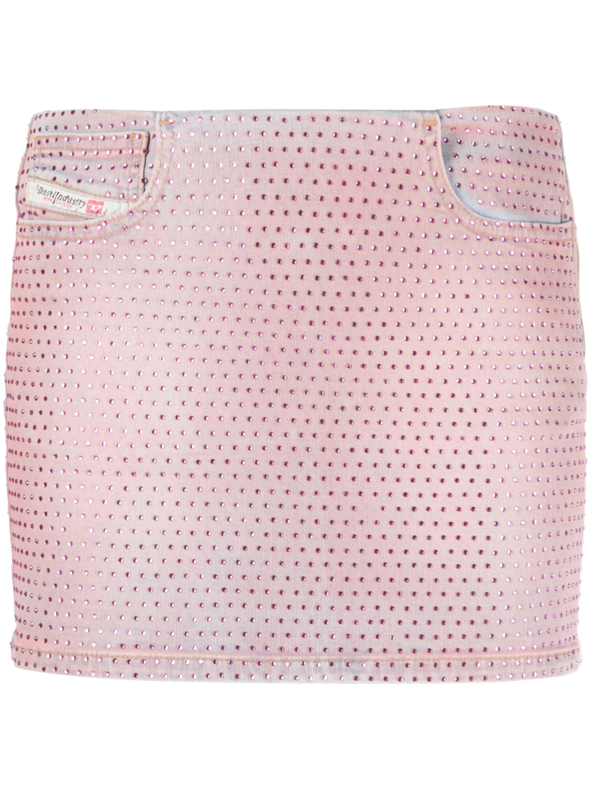 rhinestone denim skirt