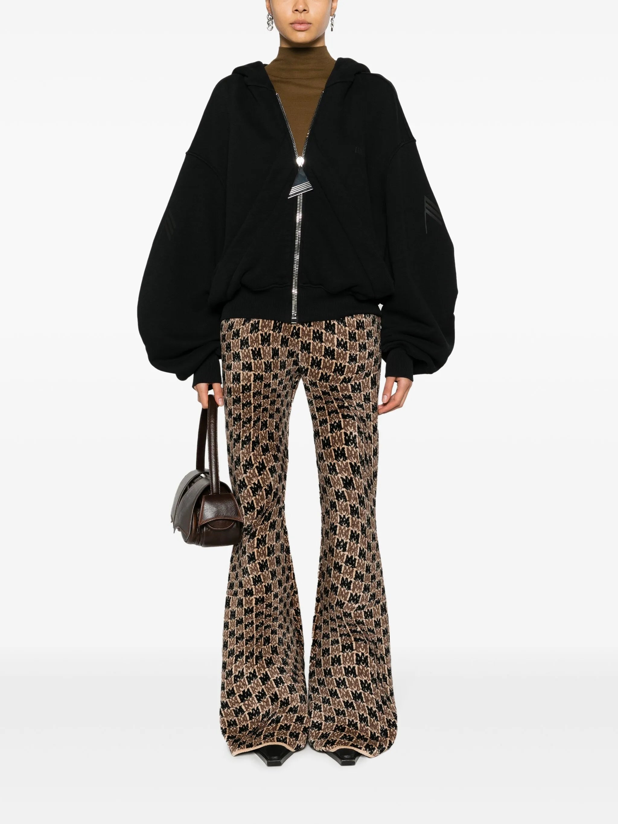 MA Swirl flared track trousers