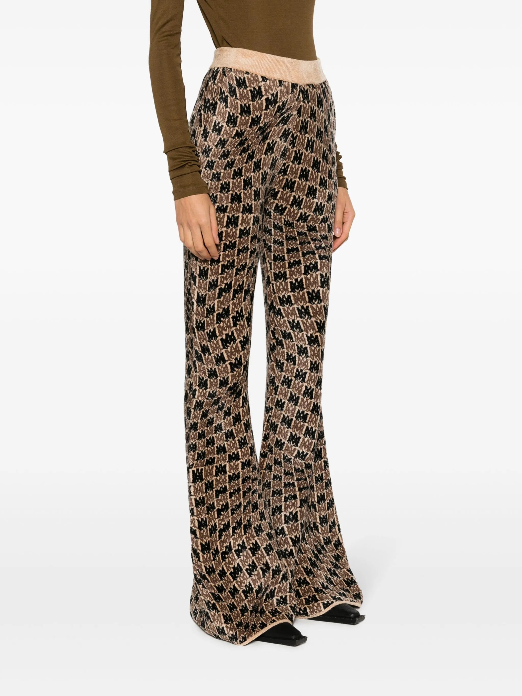 MA Swirl flared track trousers