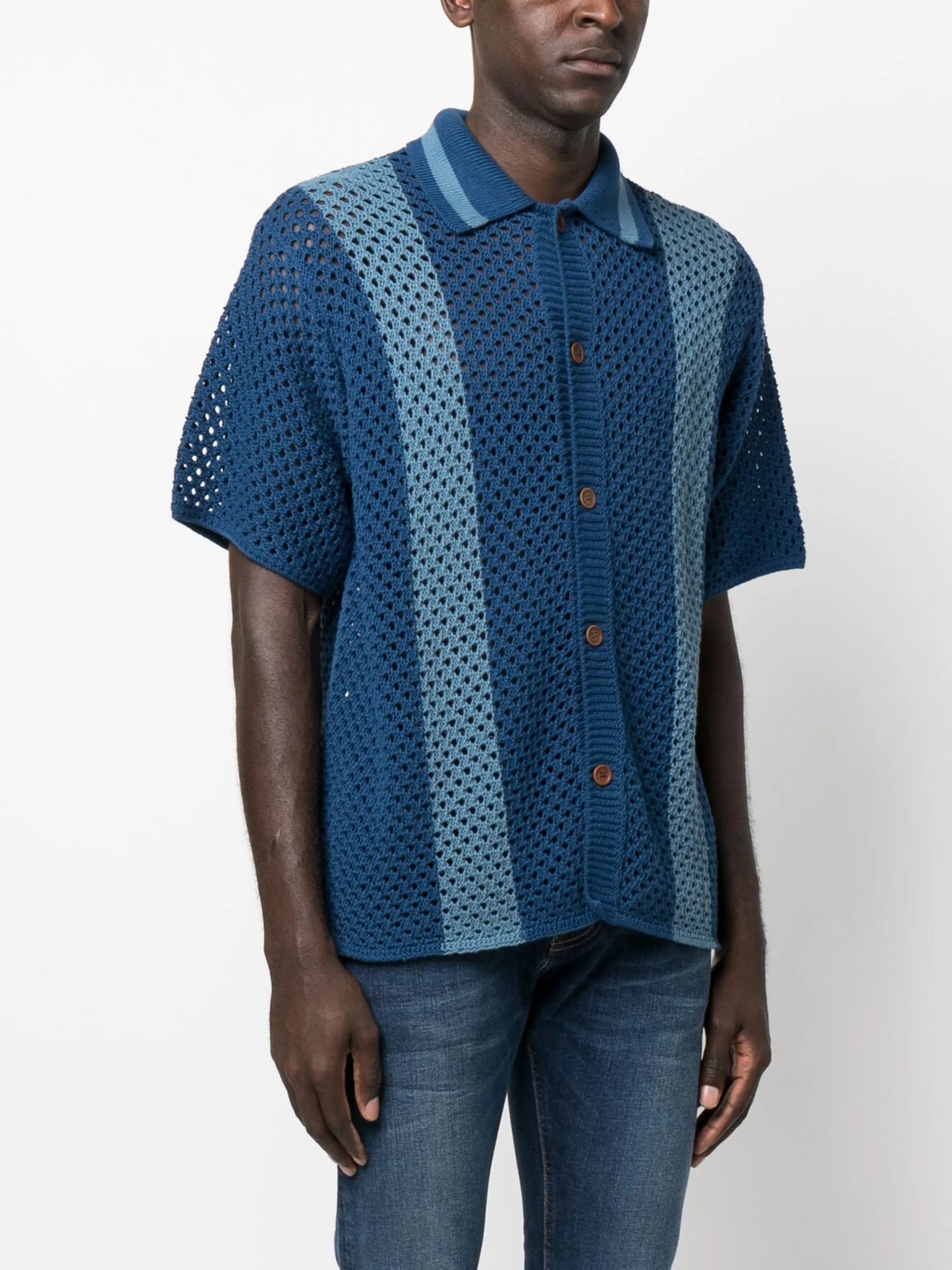 Fabbe crochet-knit shirt