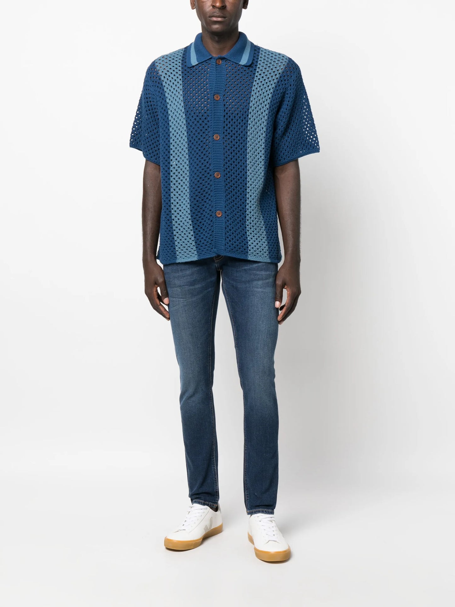 Fabbe crochet-knit shirt