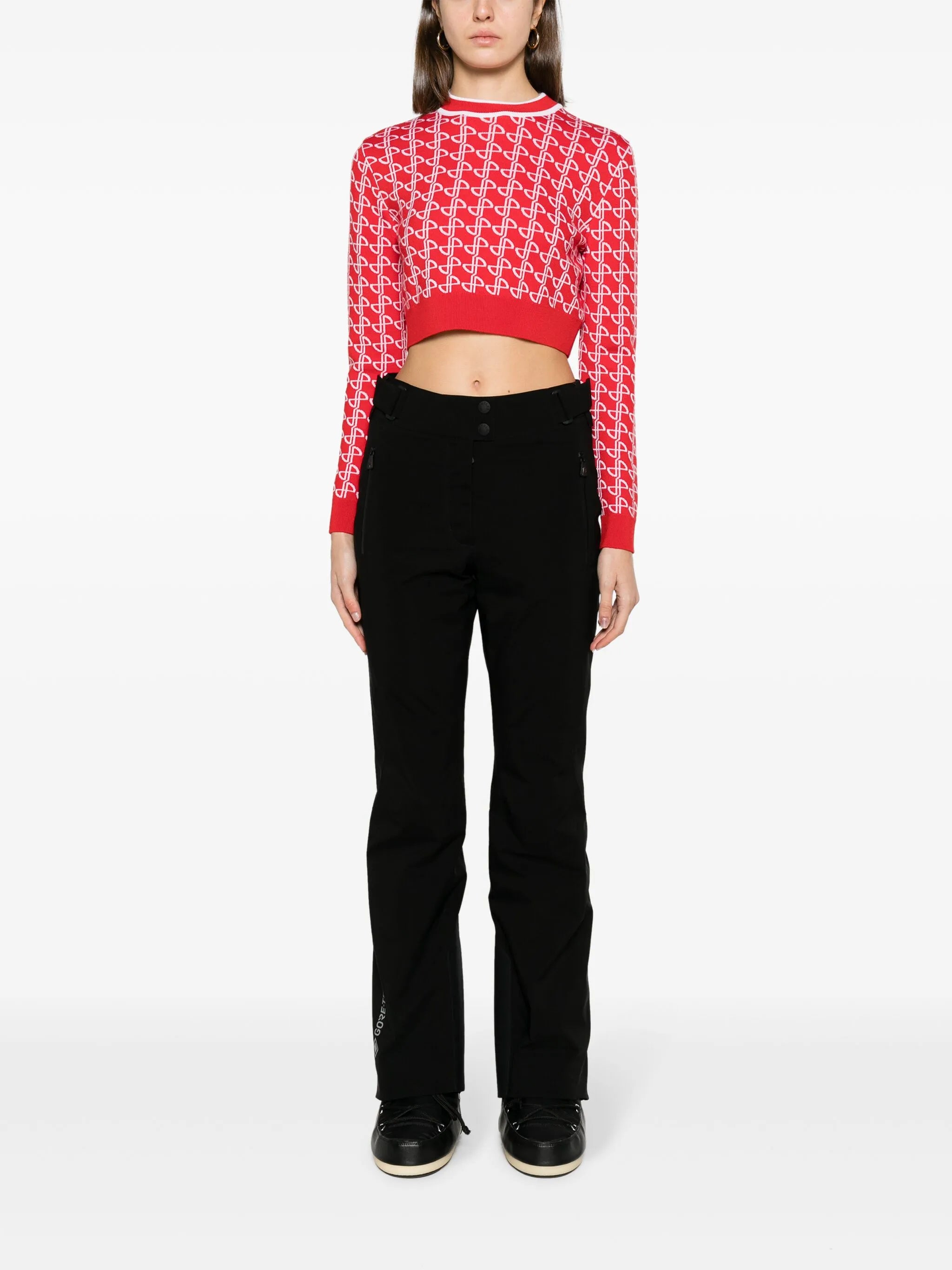 belted cropped ski trousers