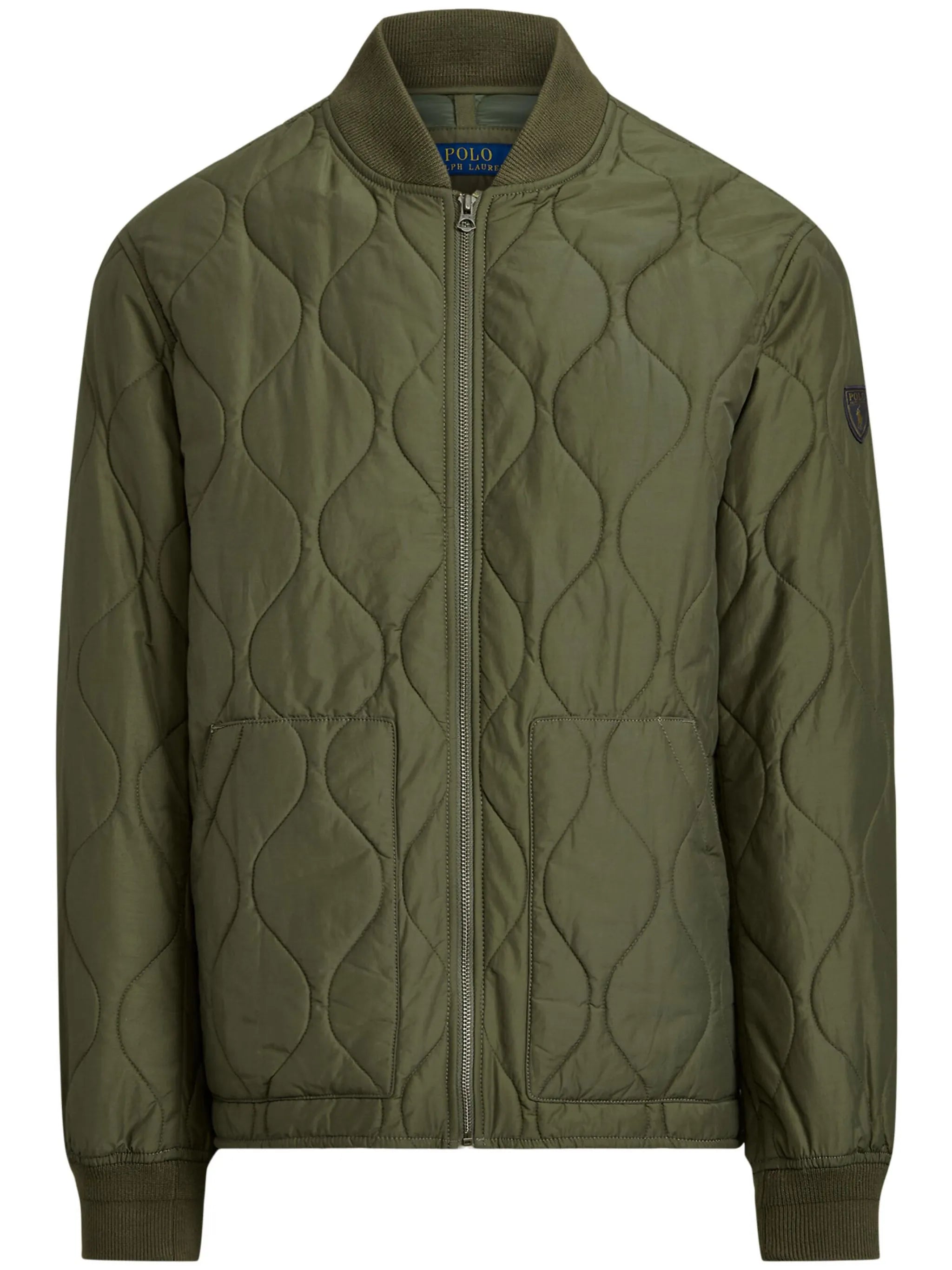 logo-patch quilted jacket