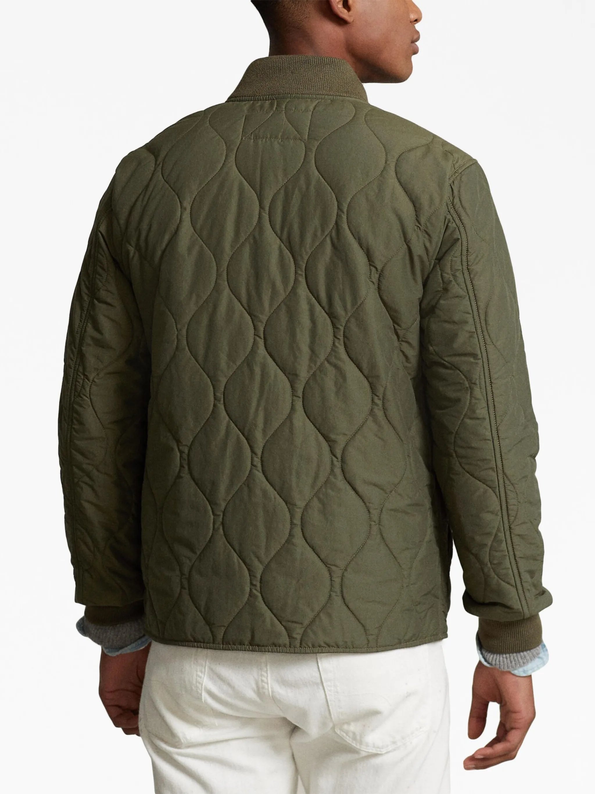 logo-patch quilted jacket