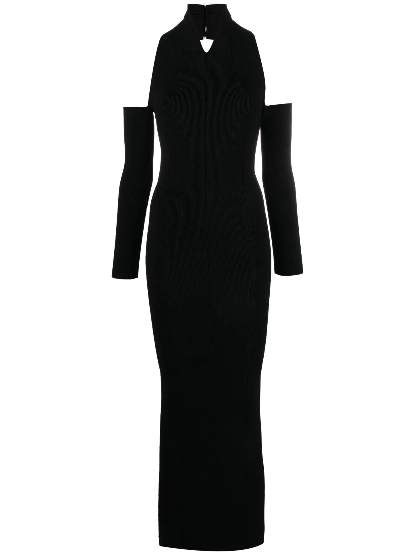 Sutton halterneck cold-shoulder dress